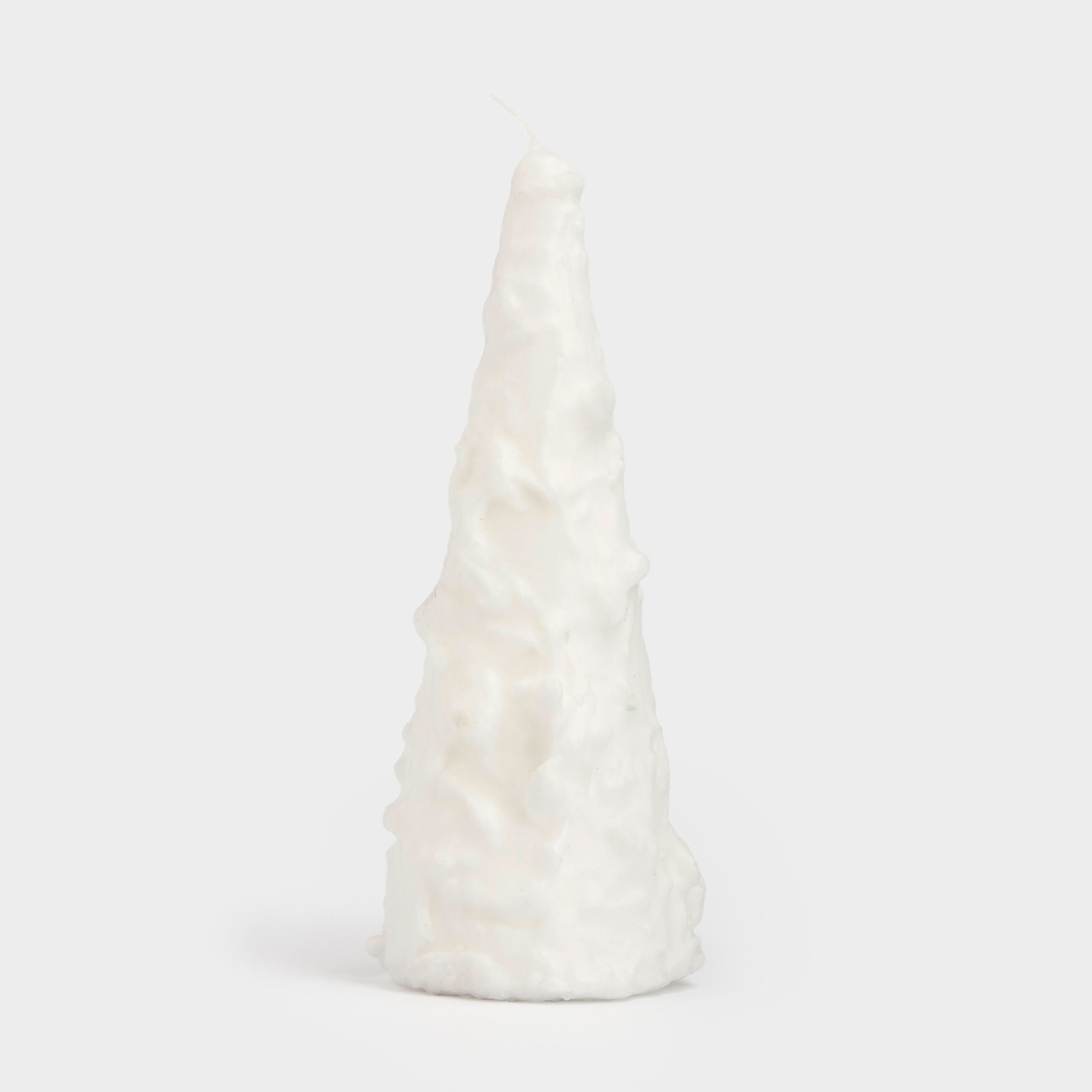 Свеча, 6x15 см, белая, Застывший снег на елке, Snowy candle, image-0