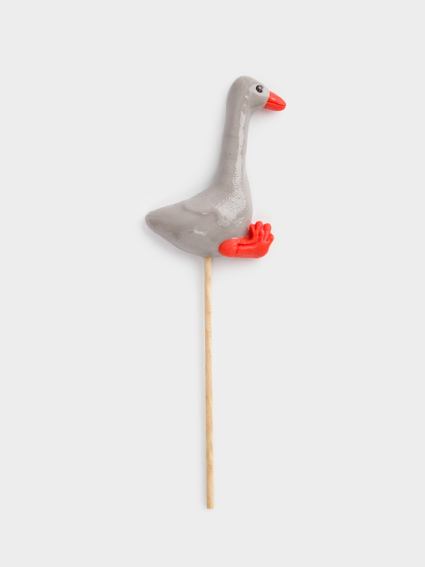 Леденец, 40 гр, на палочке, серый, Гусь, Goose, image-0