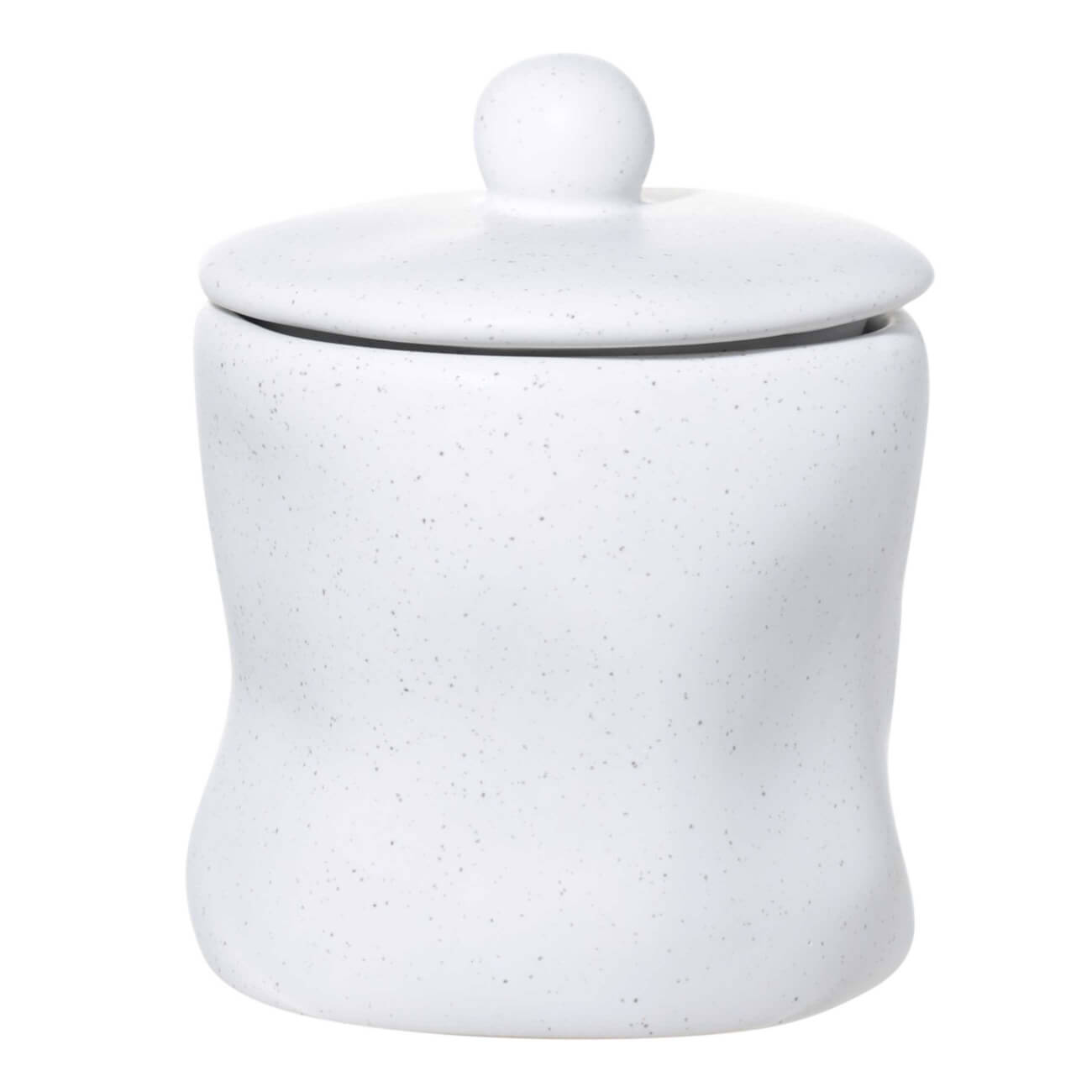 Шкатулка для ванной, 9х11 см, керамика, белая, в крапинку, Delicia шкатулка двойная белая лаковая миниатюра