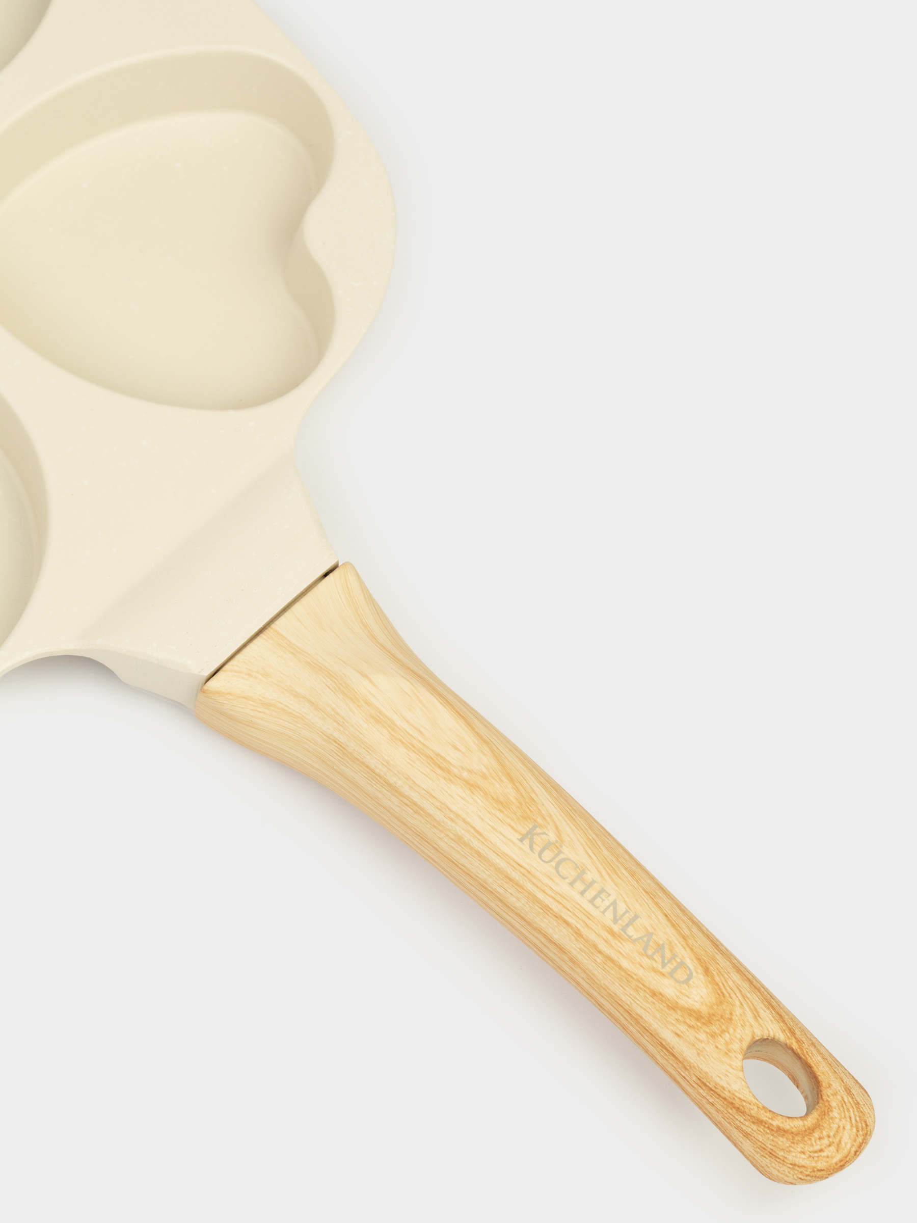 Сковорода для яиц и оладий, 19 см, 4 отд, с покрытием, алюминий, молочная, Фигуры, Sentimentality, image-3