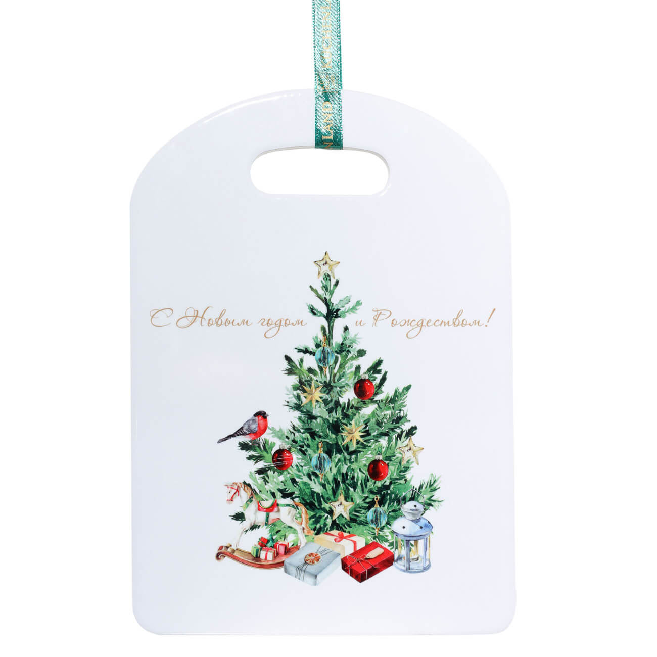

Подставка под горячее, 24х17 см, керамика/пробка, Елка с подарками, Christmas miracle