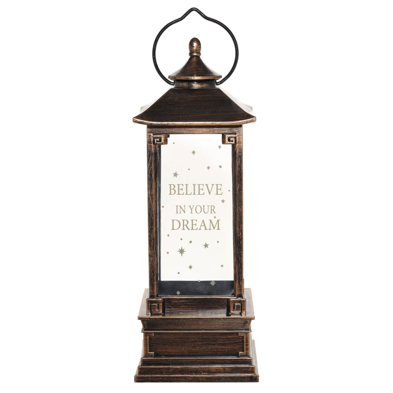 Снежный фонарь, 28 см, с подсветкой, пластик, бронзовый, Believe in your dream, Bronze style - фото 1