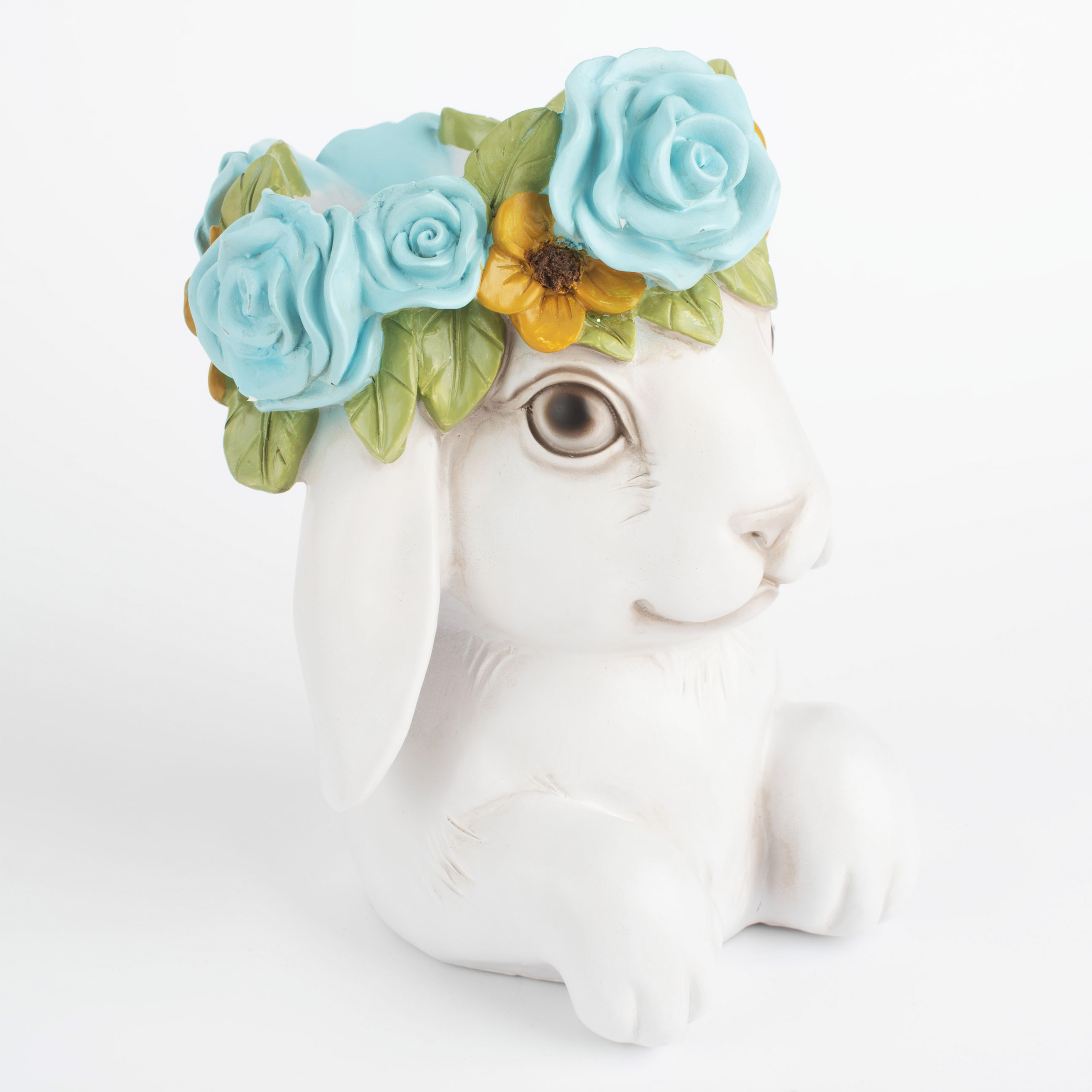 Ваза декоративная, 22 см, полирезин, серая, Кролик в венке, Pure Easter изображение № 3