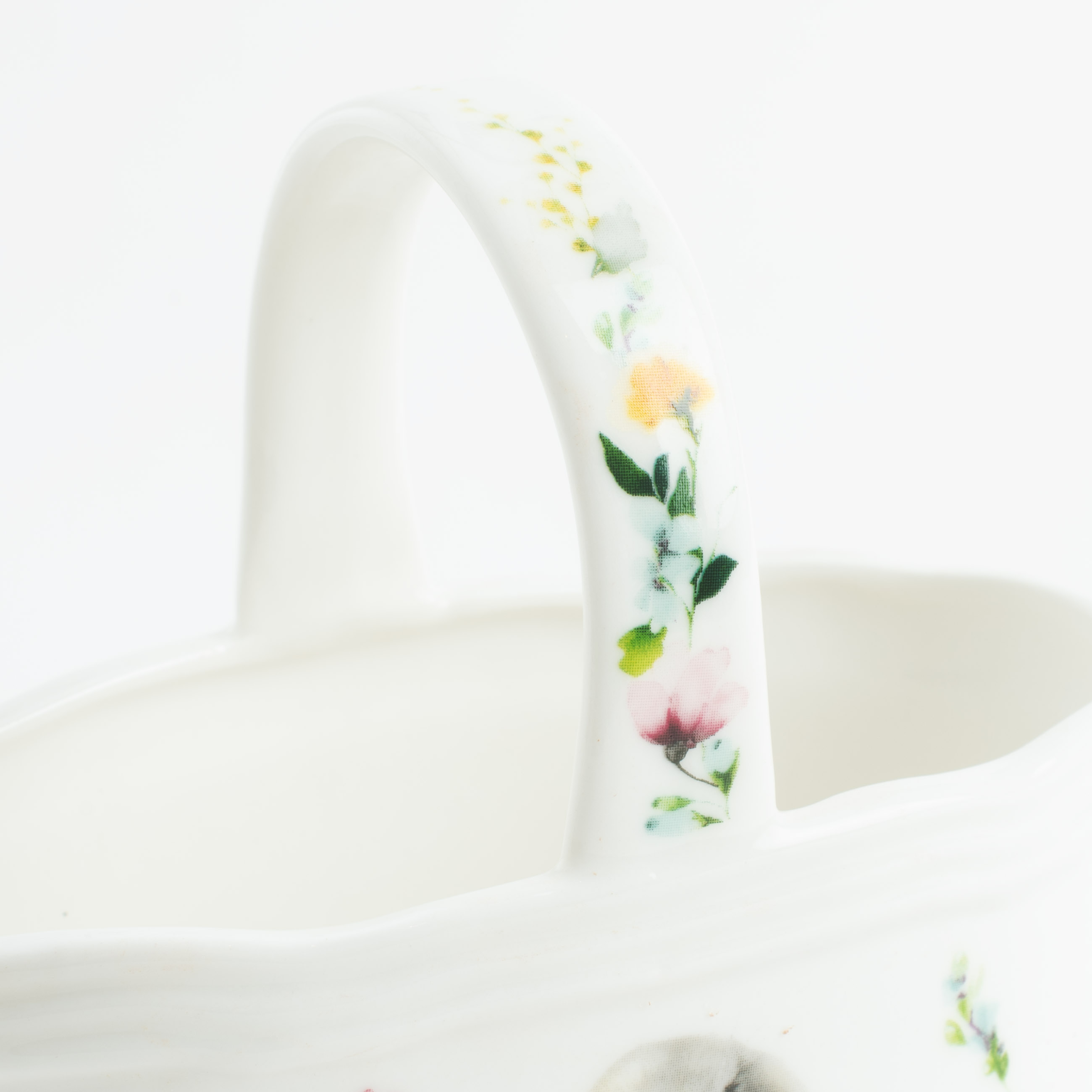 Конфетница, 12х12 см, с ручкой, фарфор N, белая, Кролик в цветах, Pure Easter изображение № 5