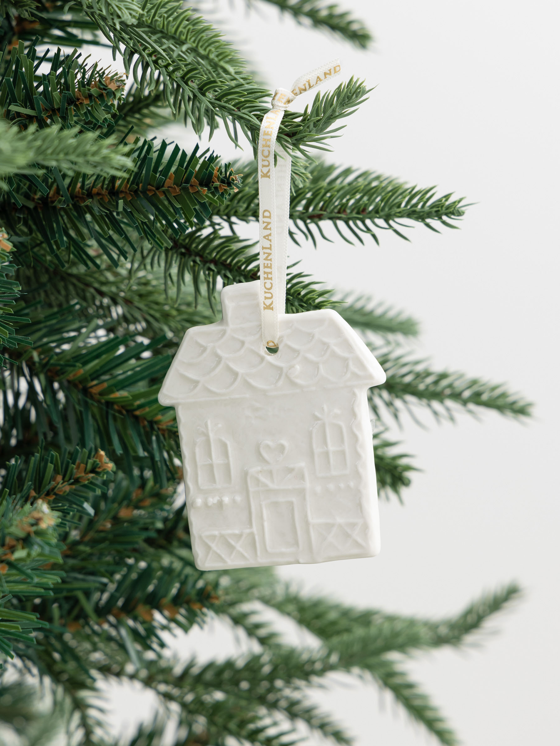 Игрушка елочная, 8 см, фарфор P, белая, Дом, Figure christmas, image-3