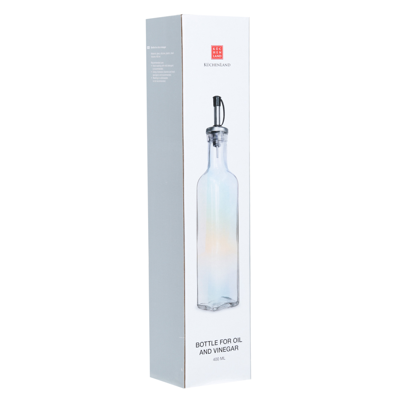 Бутылка для масла или уксуса, 400 мл, с дозатором, стекло/металл, перламутр, Clear polar изображение № 2