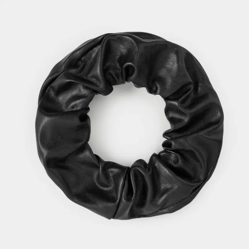 Резинка для волос, 9 см, полиуретан, черная, Leather ,image-0