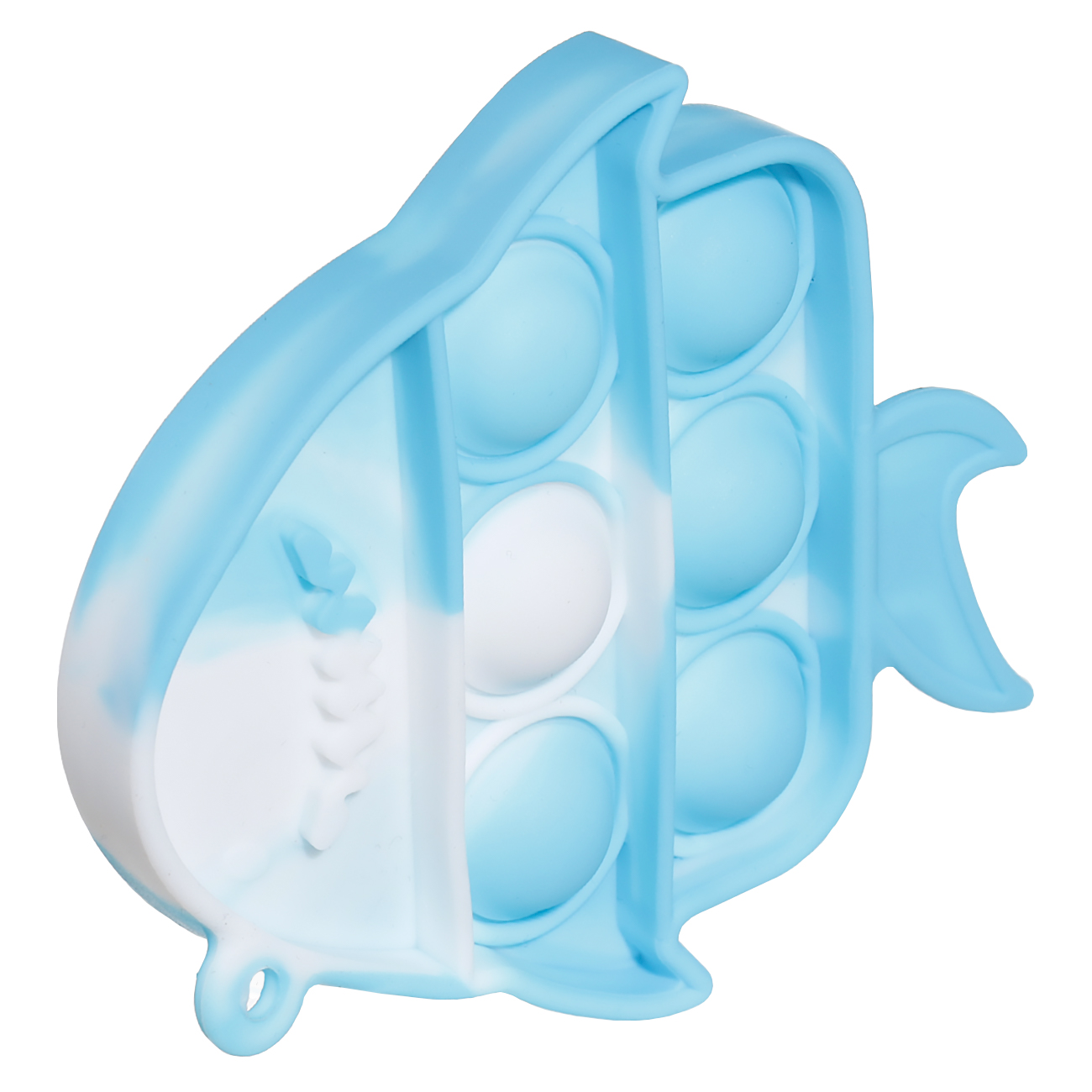 Игрушка-антистресс Pop-it, 8х9 см, силикон, синяя, Акула, Pop-it изображение № 2