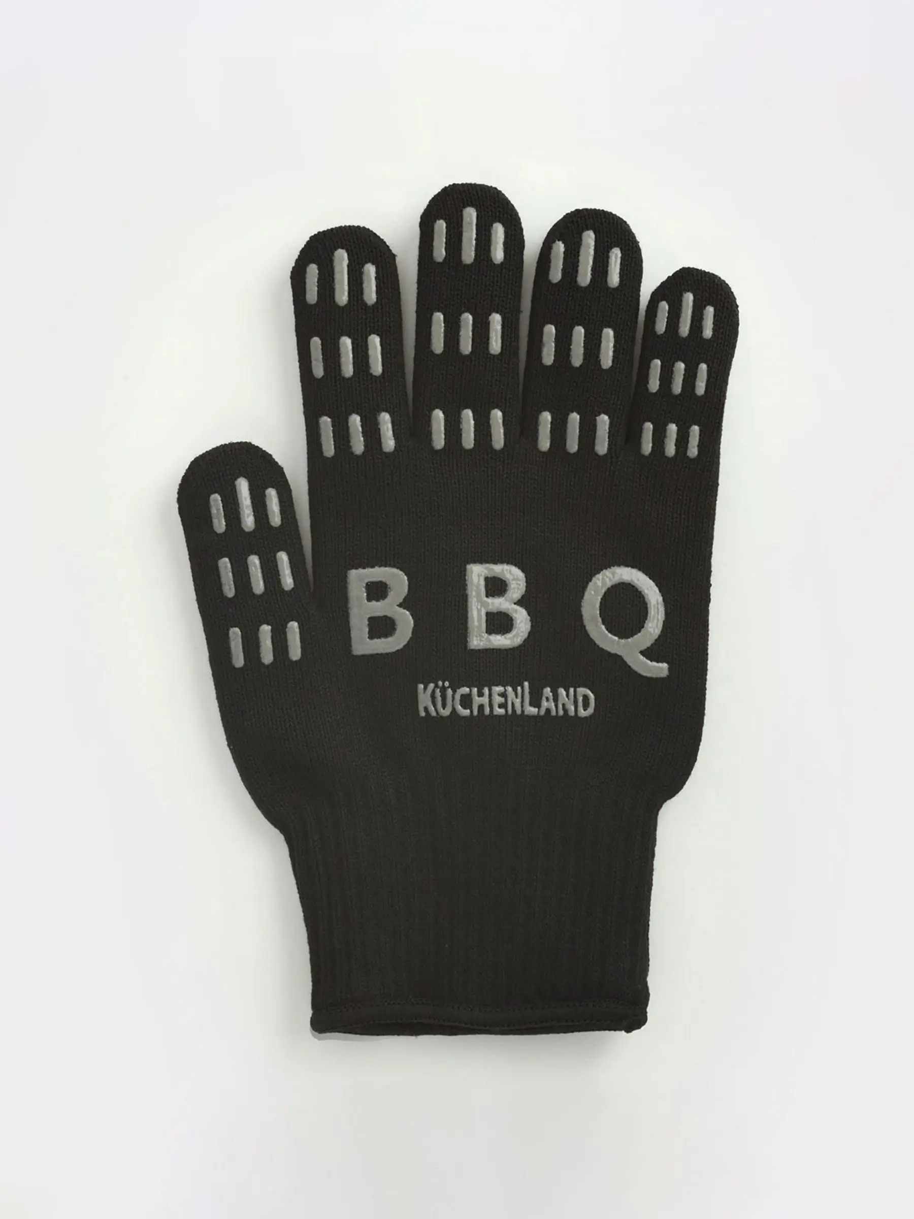 Перчатка термозащитная, размер М, полиэстер/силикон, черная, BBQ