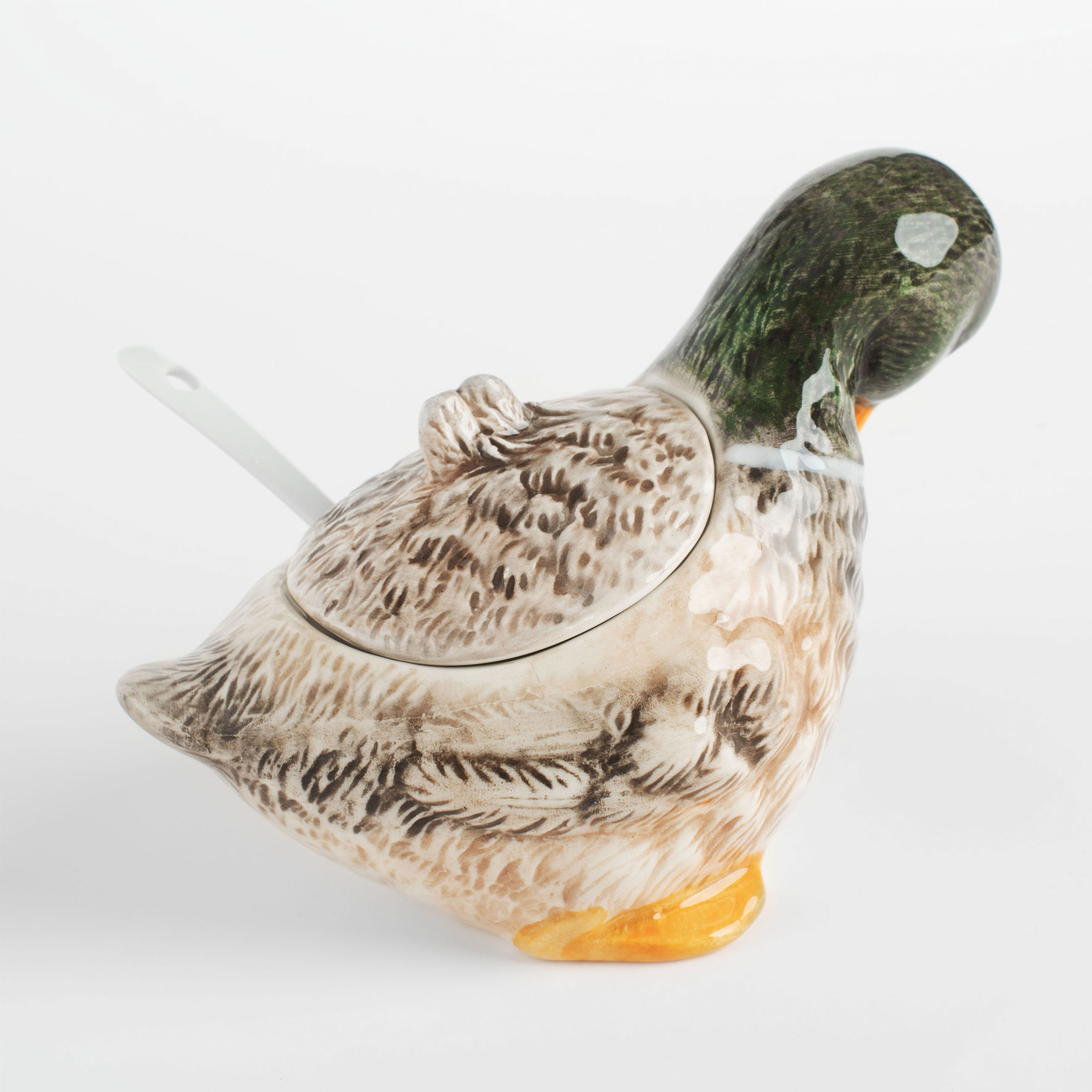 Сахарница, 10 см, 220 мл, с ложкой, керамика, Утка, Duck изображение № 2