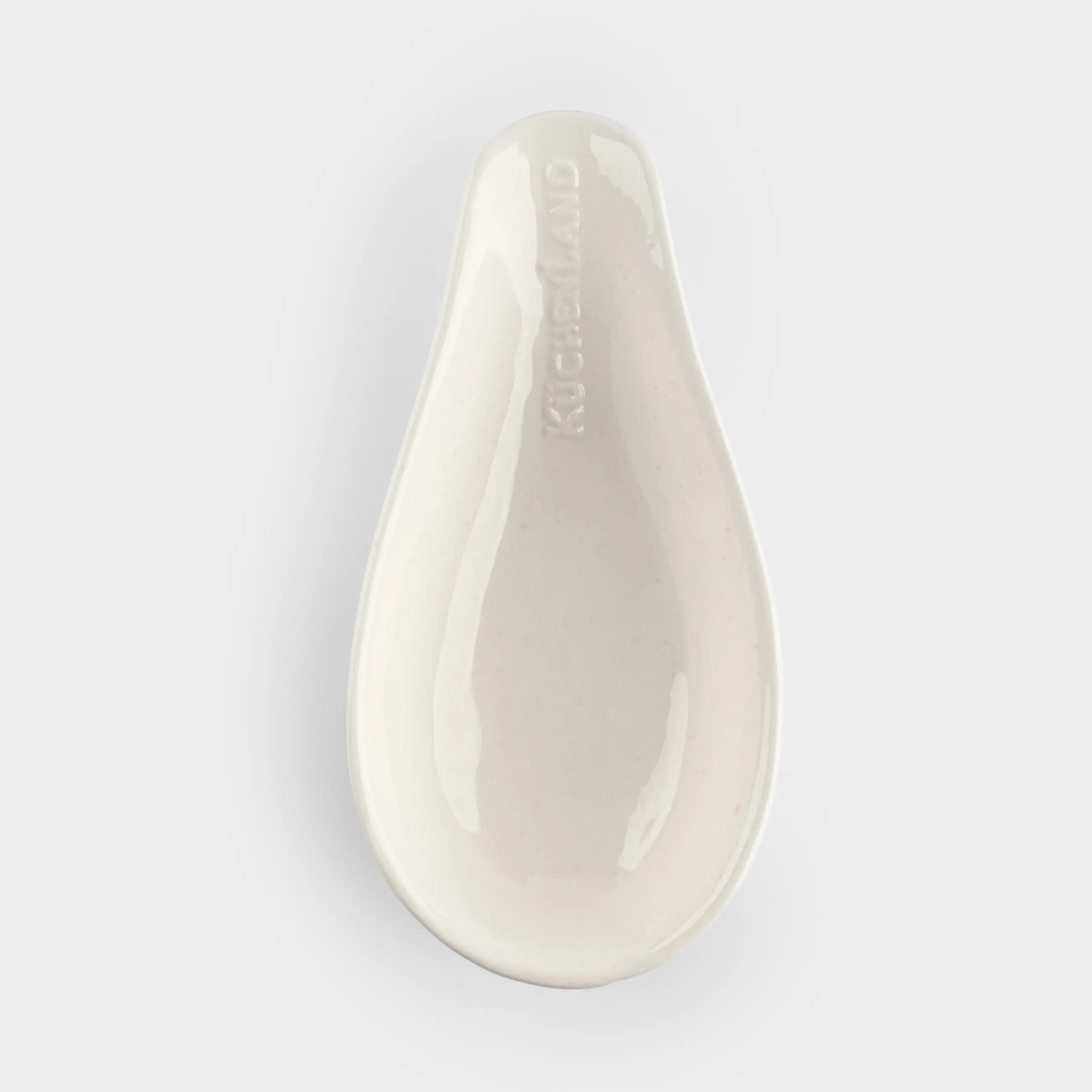 Подставка под ложку, 20 см, керамика, молочно-бежевая, в крапинку, Ceramo speckled