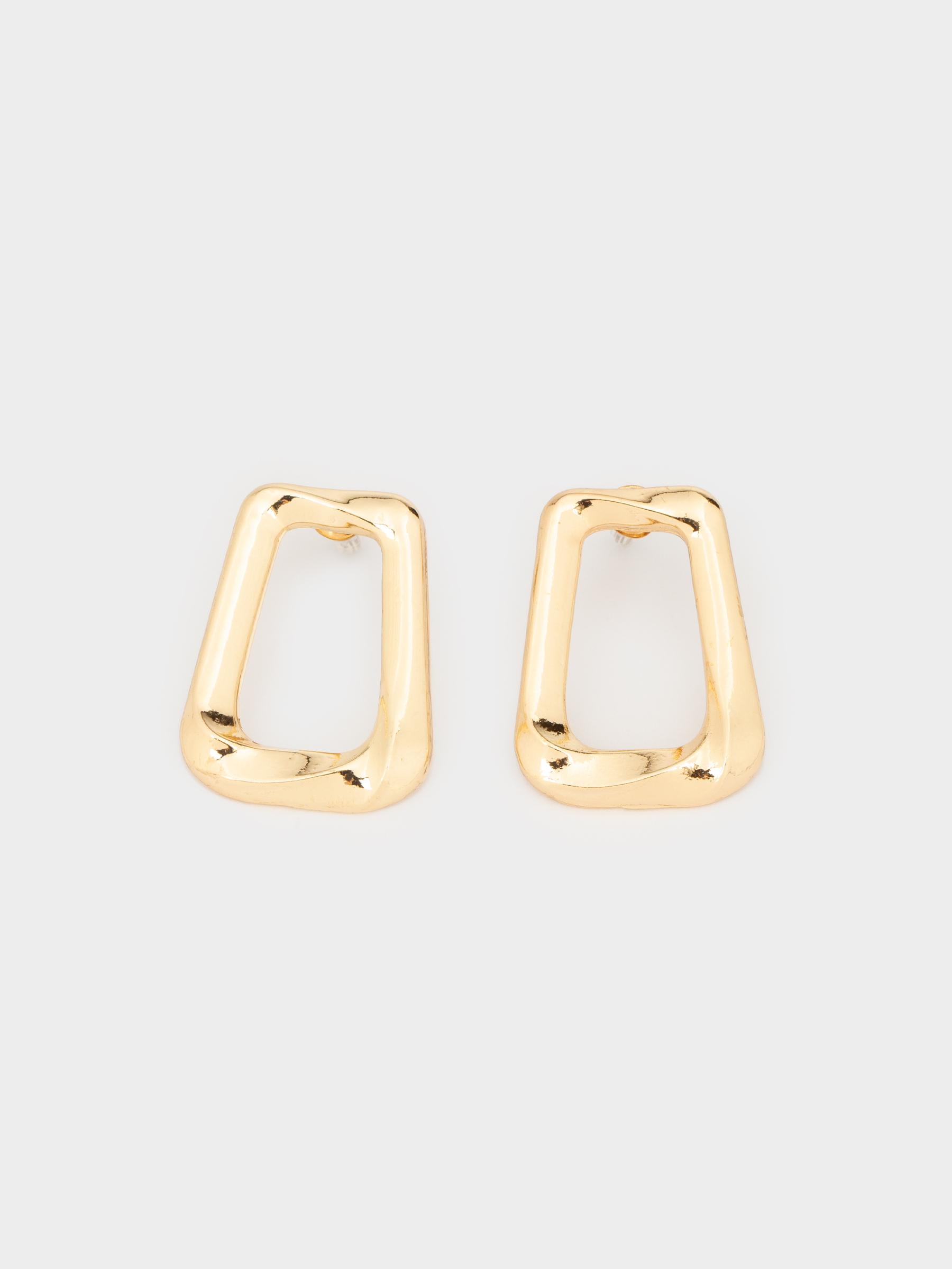 Серьги-пусеты, 3 см, 2 шт, металл, золотистые, Геометрия, Jewelry, image-0