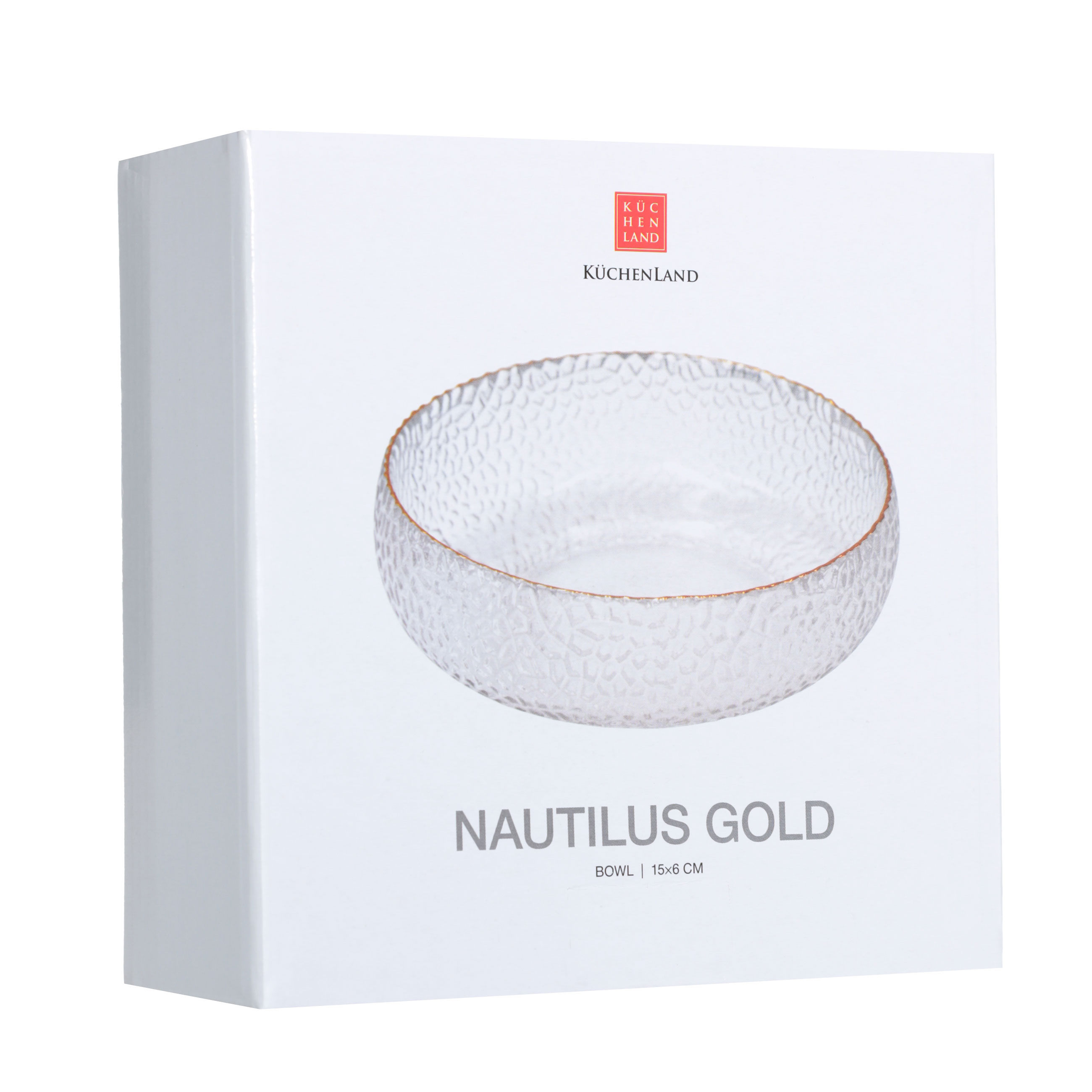 Пиала, 15х6 см, стекло, с золотистым кантом, Nautilus gold изображение № 4