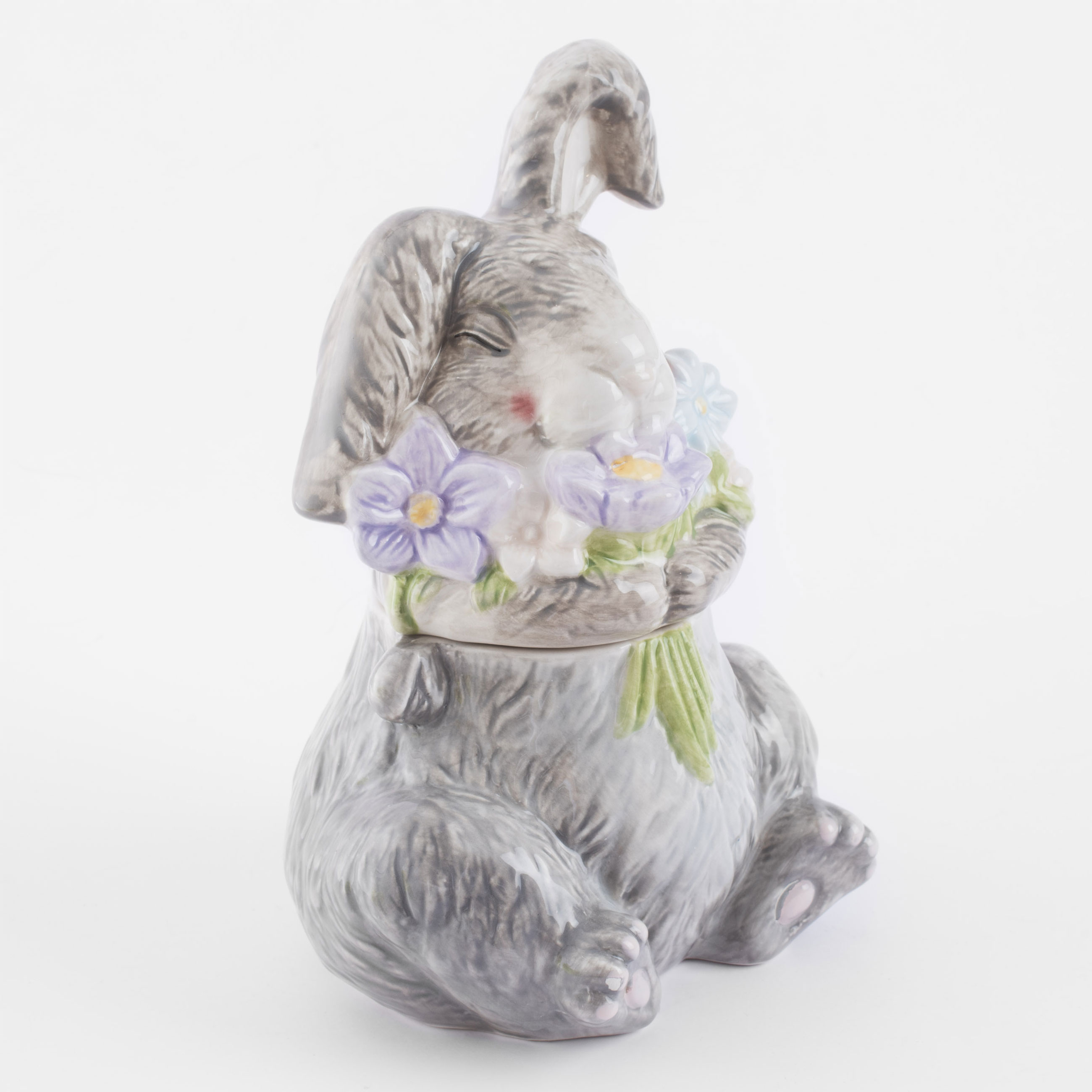 Емкость для хранения, 12х20 см, 500 мл, керамика, Кролик с букетом цветов, Pure Easter изображение № 2