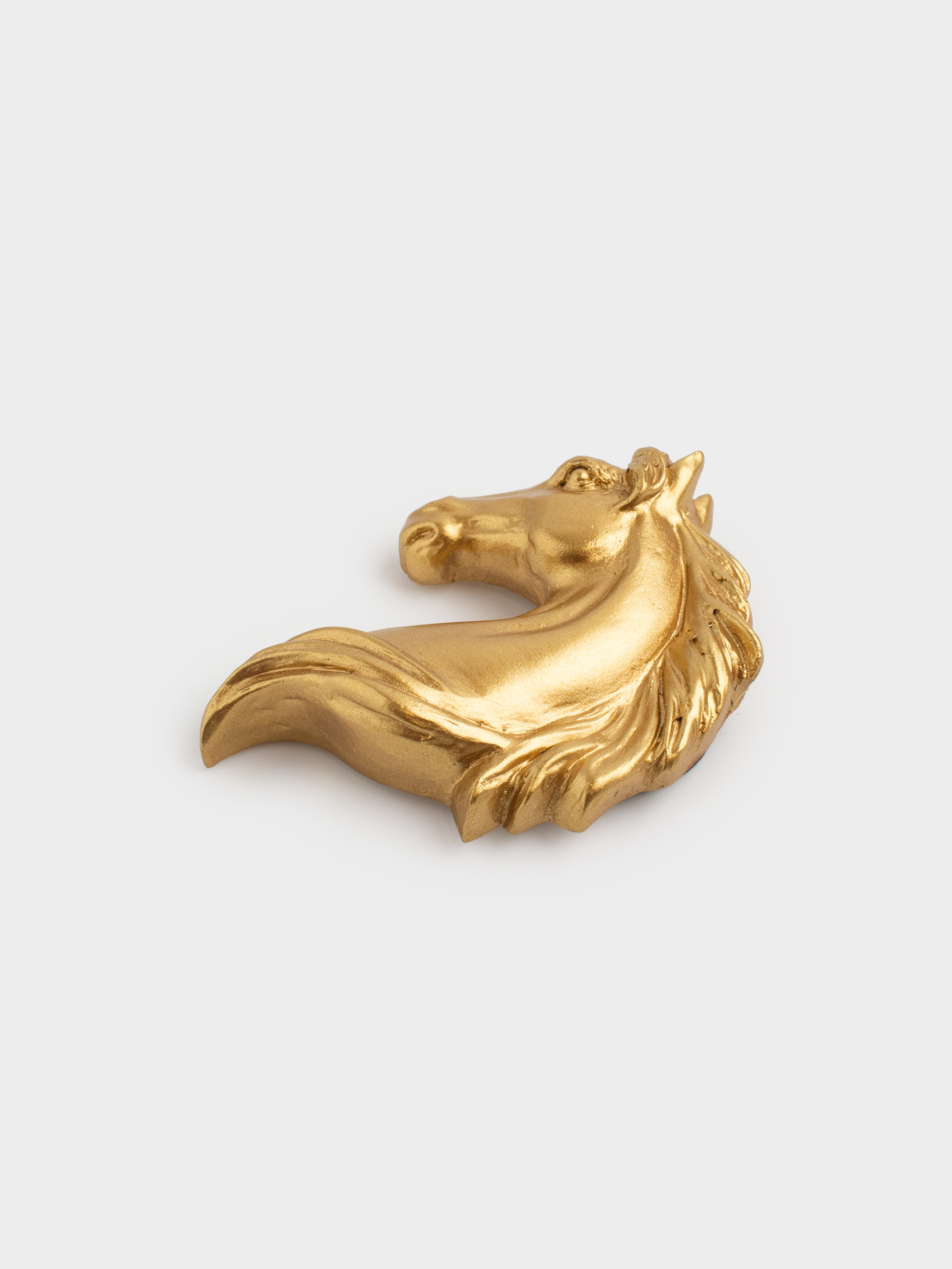 Магнит, 8 см, полирезин, золотистый, Голова лошади, Horse gold, image-2