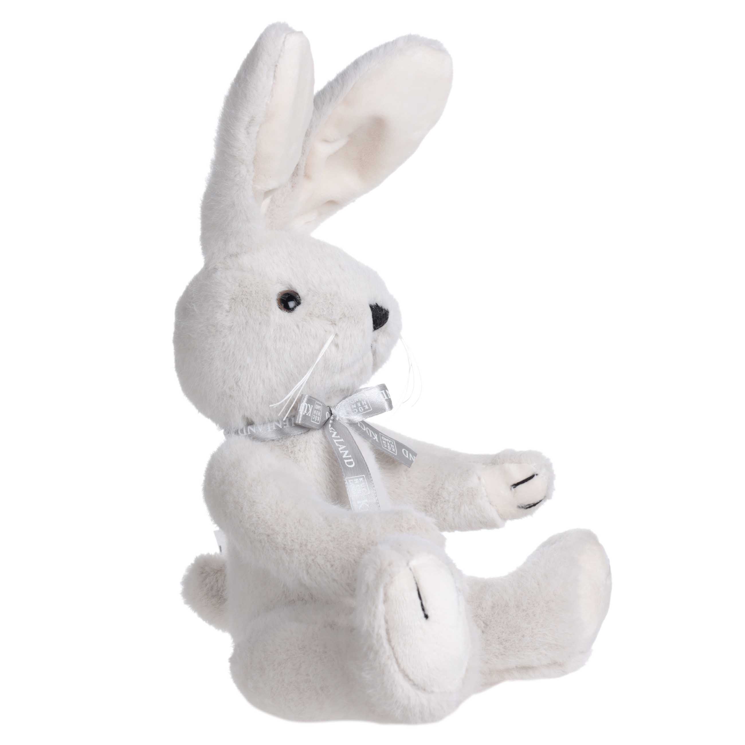 Игрушка, 30 см, мягкая, с подвижными лапами, полиэстер, светло-серая, Кролик, Rabbit toy изображение № 4