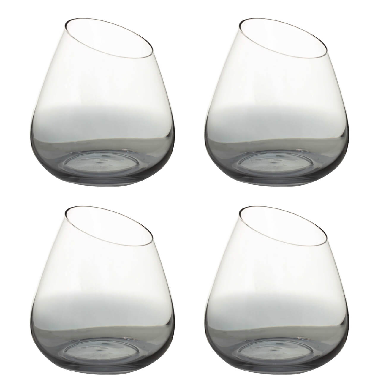 Стакан для виски, 350 мл, 4 шт, стекло, серый, Charm L Color изображение № 1