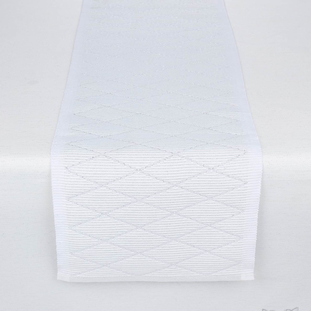 

Дорожка настольная, 30х160 см, полиэстер, серая, Ромбы, Diamond pattern