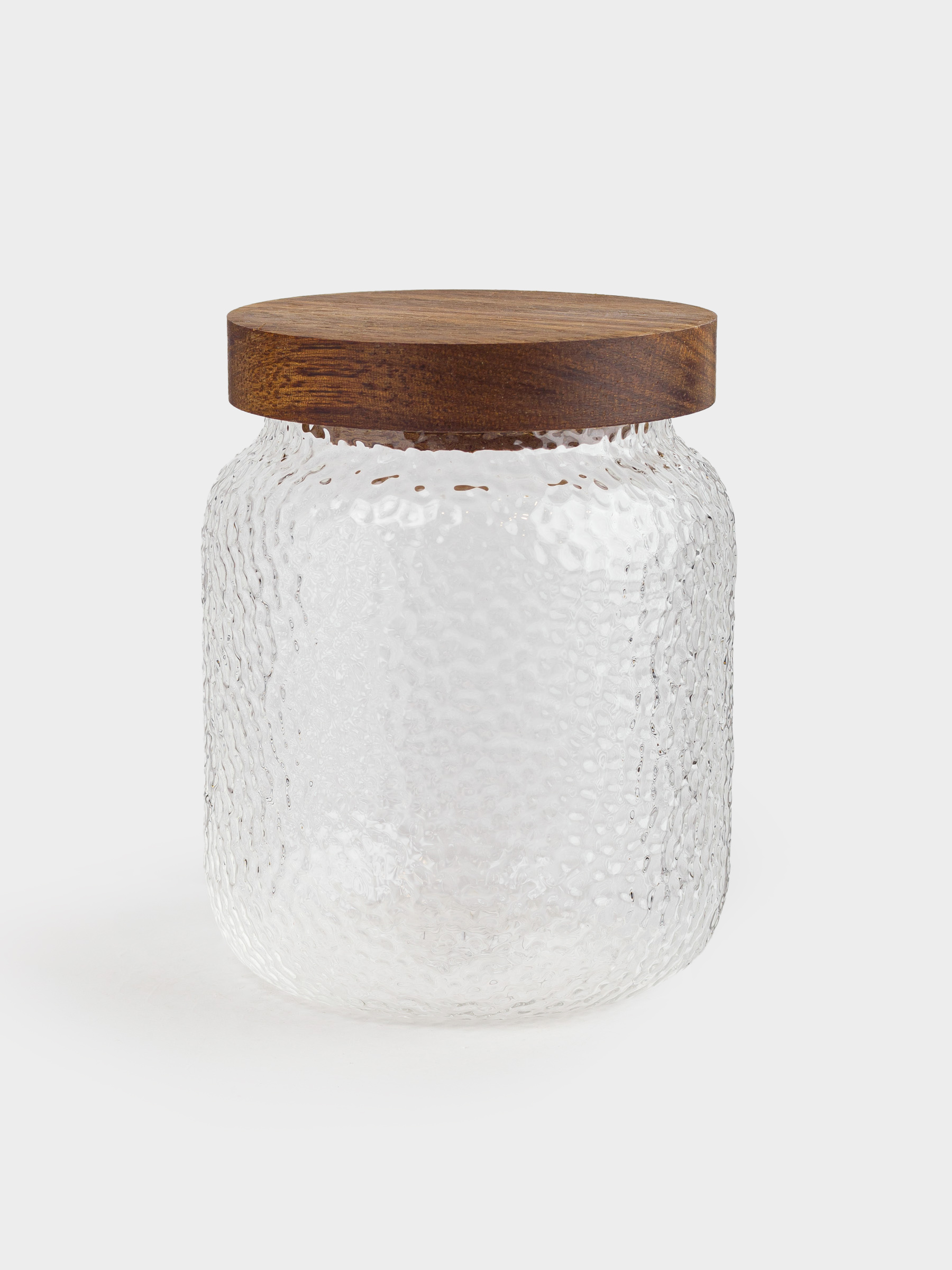 Банка для сыпучих продуктов, 500 мл, стекло/дерево, Ripply wood, image-0