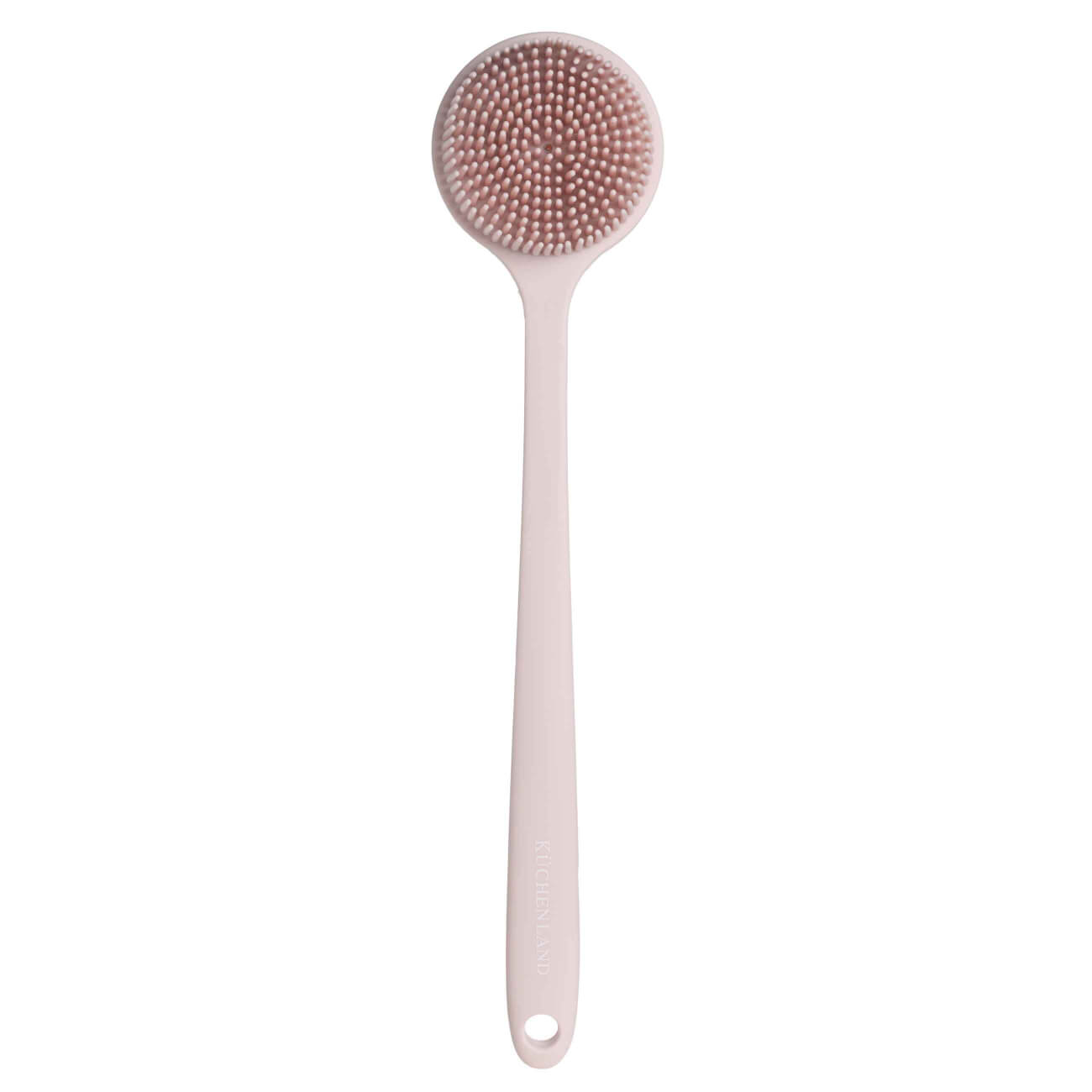 Щетка для мытья тела, 38 см, с ручкой, силикон, пудровая, Glamor щетка для мытья посуды mr brush