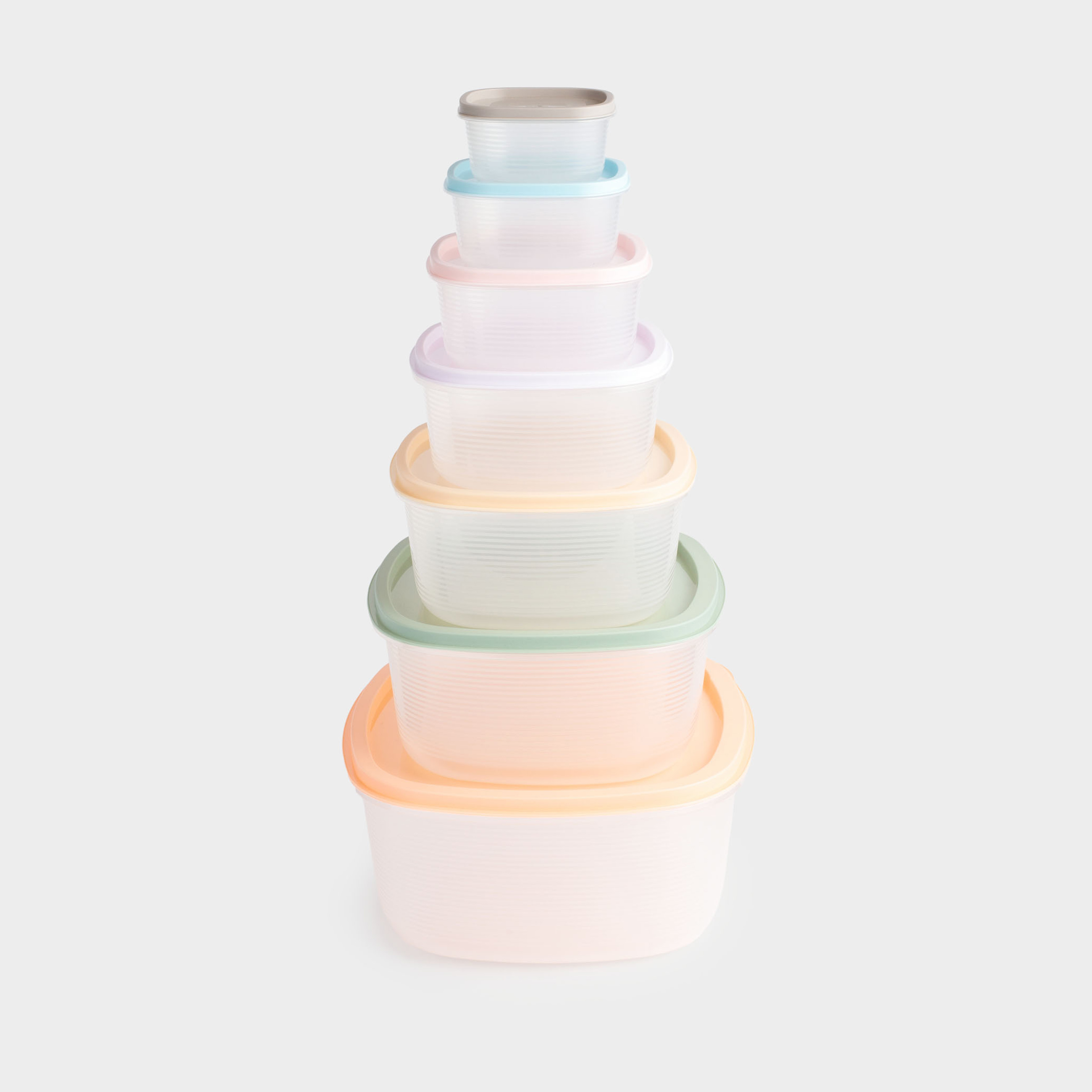 Набор контейнеров 7 шт пластик квадратный цветной Frame 1290₽