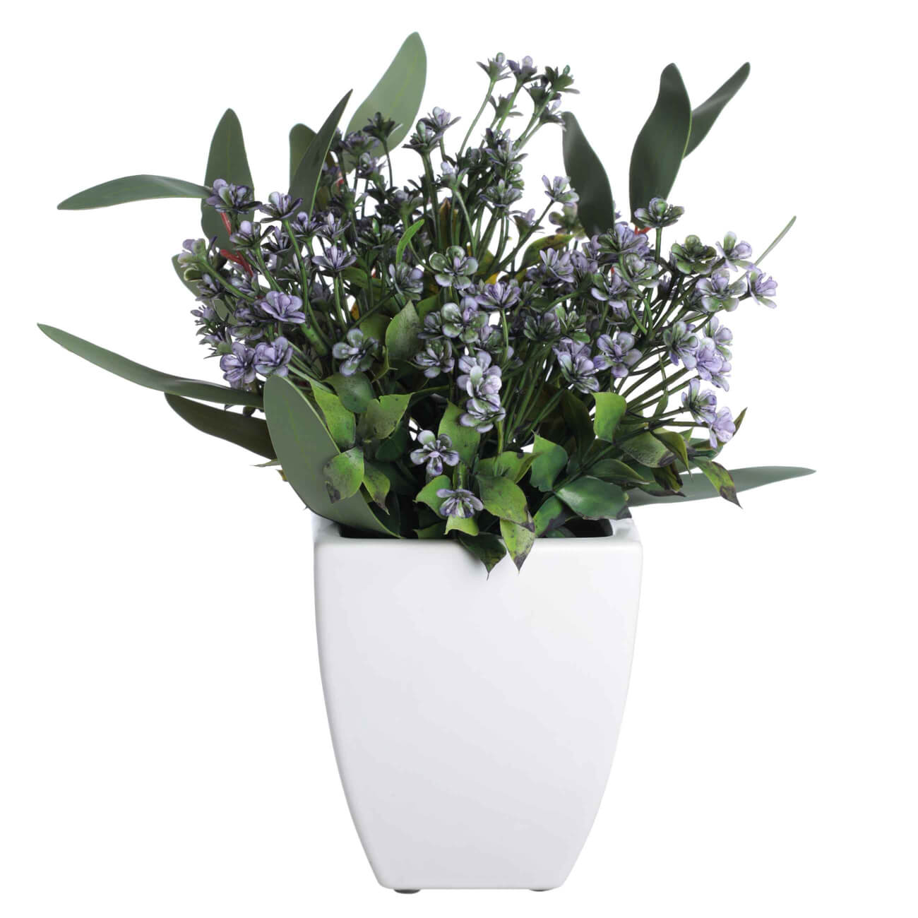Растение искусственное, 27 см, в горшке, пластик/ПВХ, Фиолетовые цветы, Pot garden tetra decoart green cabomba 4 xl растение аквариумное