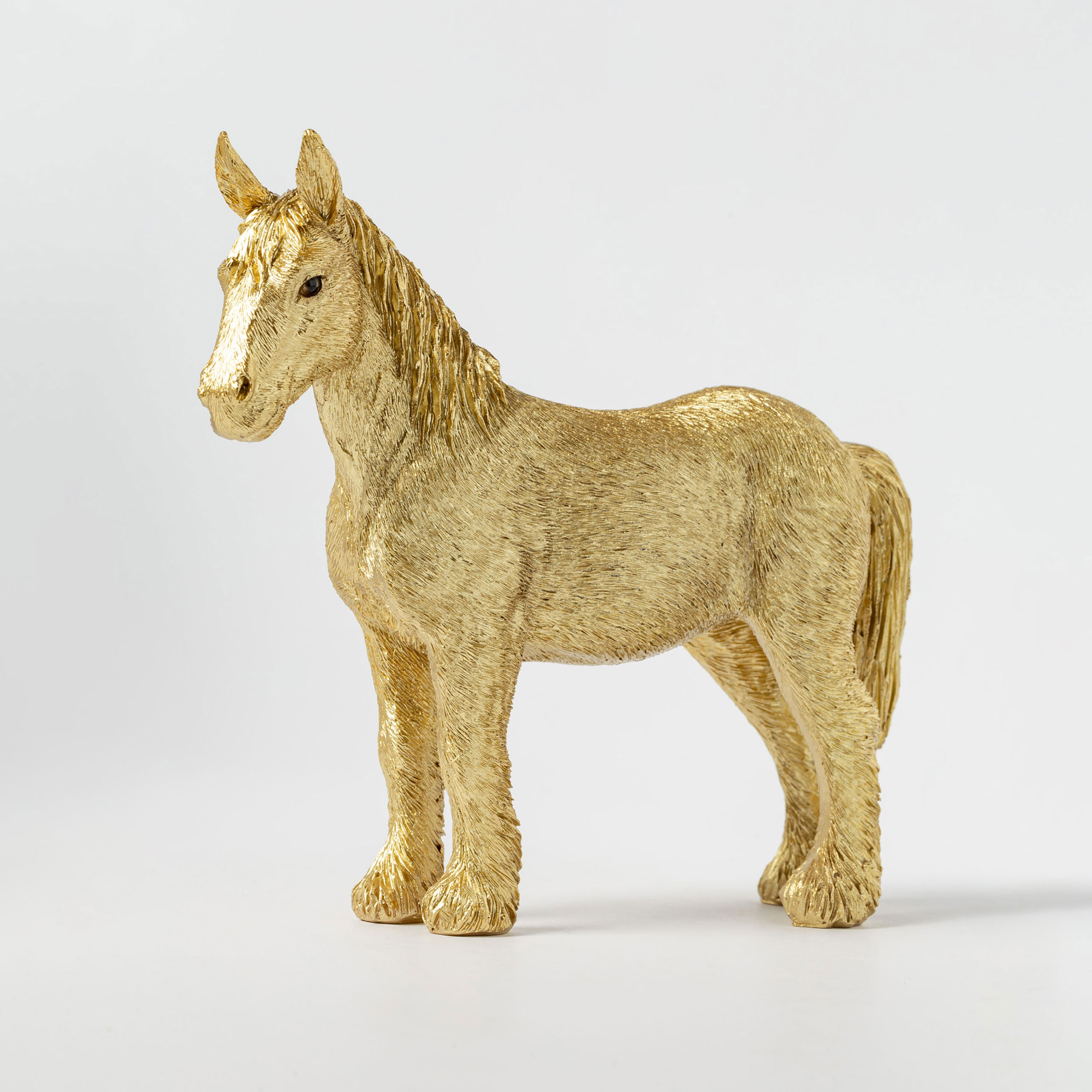 Статуэтка 16х15 см полирезин золотистая Лошадь Horse gold 3290₽