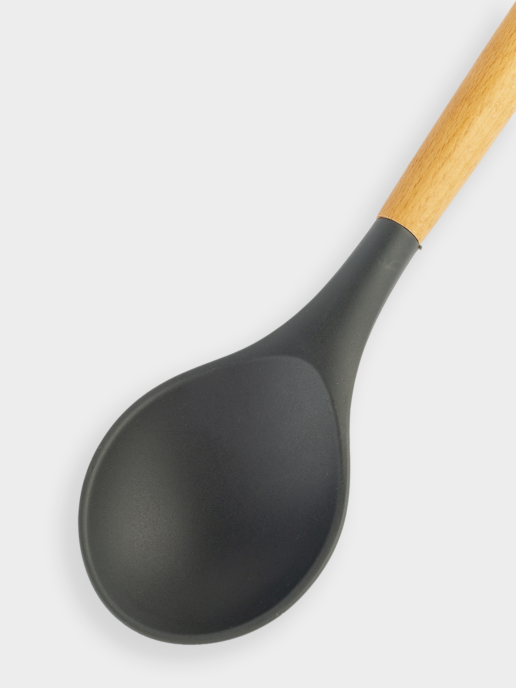 Ложка сервировочная, 31 см, силикон/дерево, серая, Weekend, image-3