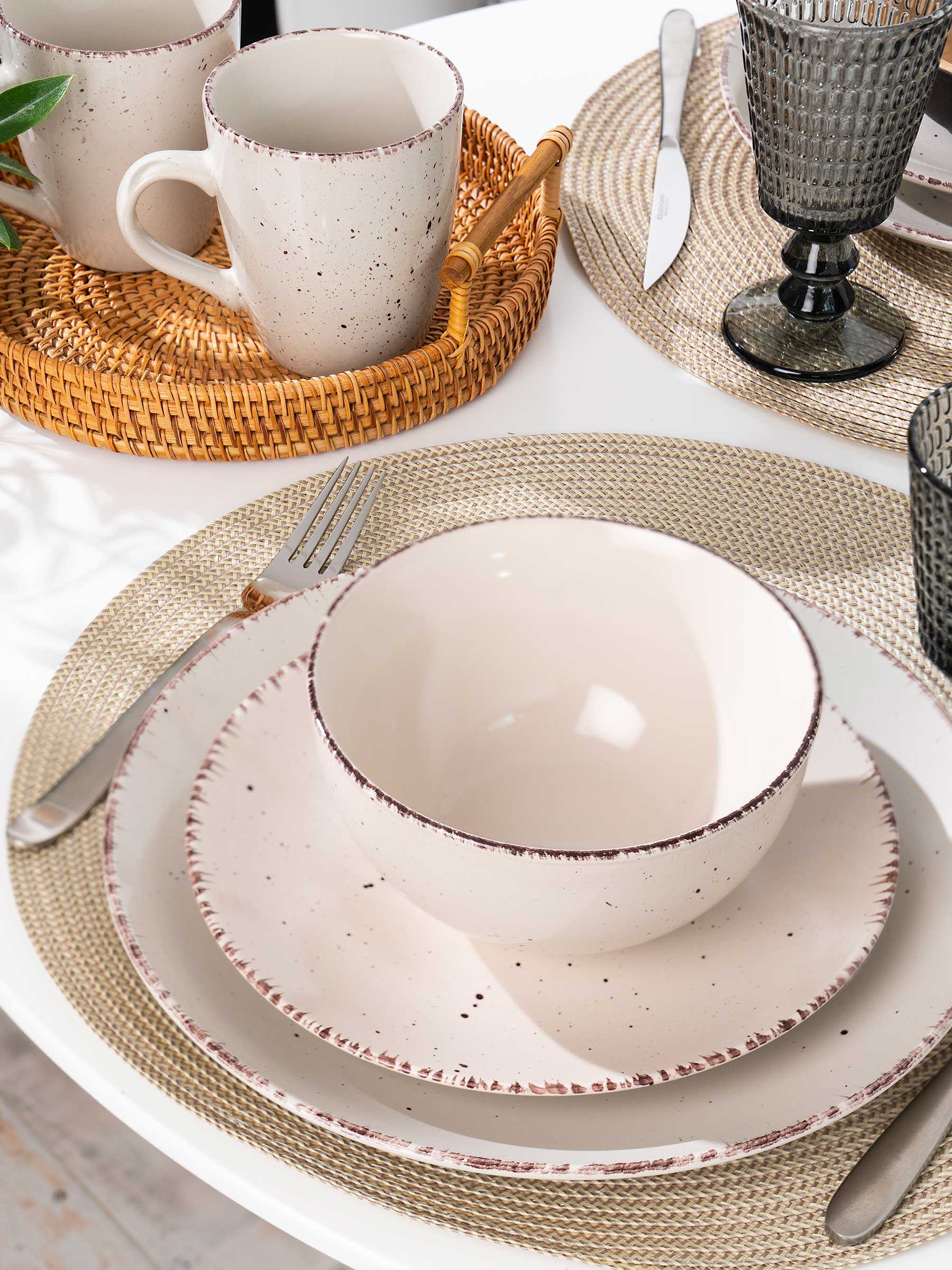 Тарелка суповая, 14х7 см, 2 шт, керамика, бежевая, в крапинку, Speckled, image-6