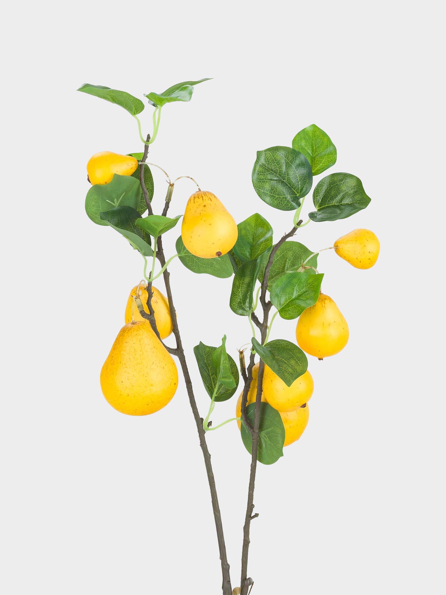Ветка декоративная, 80 см, пенопласт/полиэстер, Желтые груши, Fruit decor, image-1