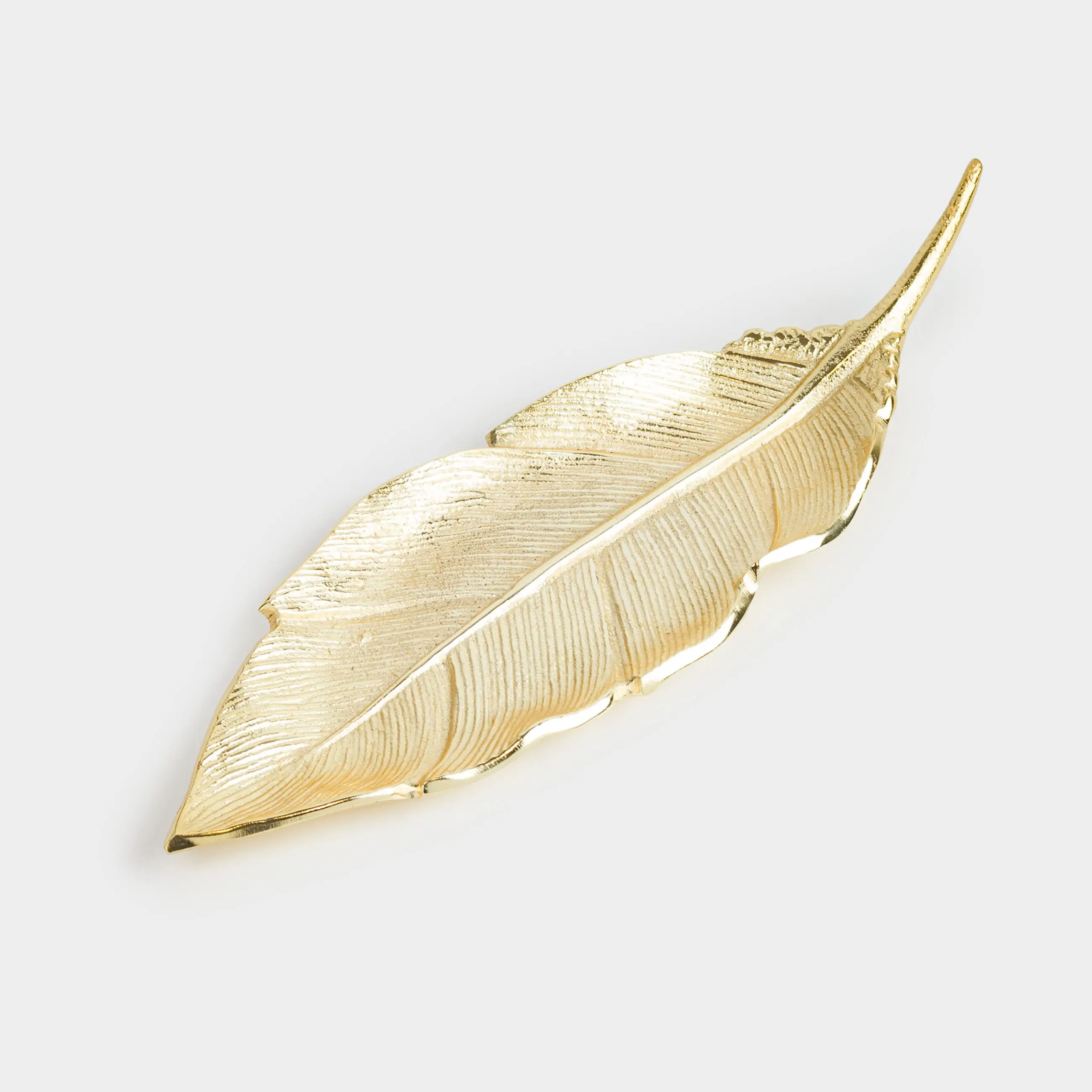 Блюдо декоративное, 26х9 см, металл, золотистое, Лист, Fantastic gold