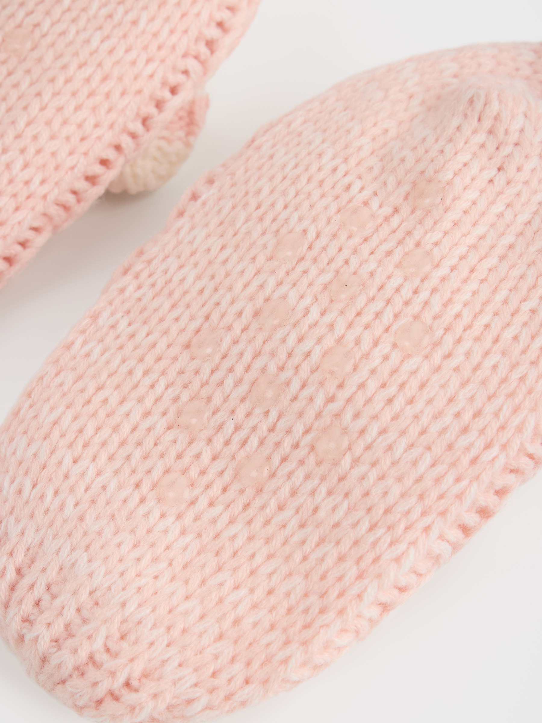 Носки детские, домашние, акрил/шерпа, розовые, Косы, Knitted soft, image-5