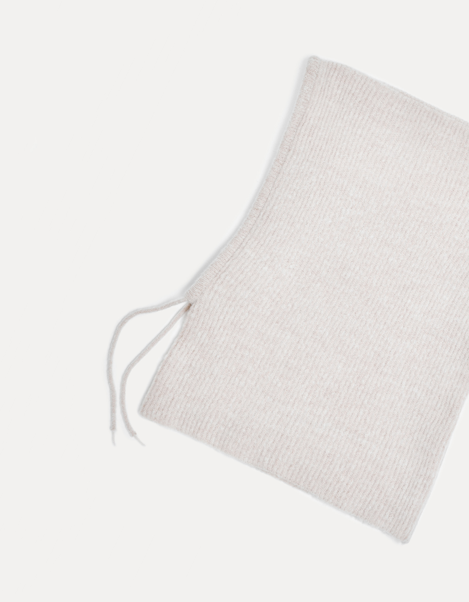 Капор женский, единый размер, в рубчик, акрил/эластан, песочный, Kapor, image-1