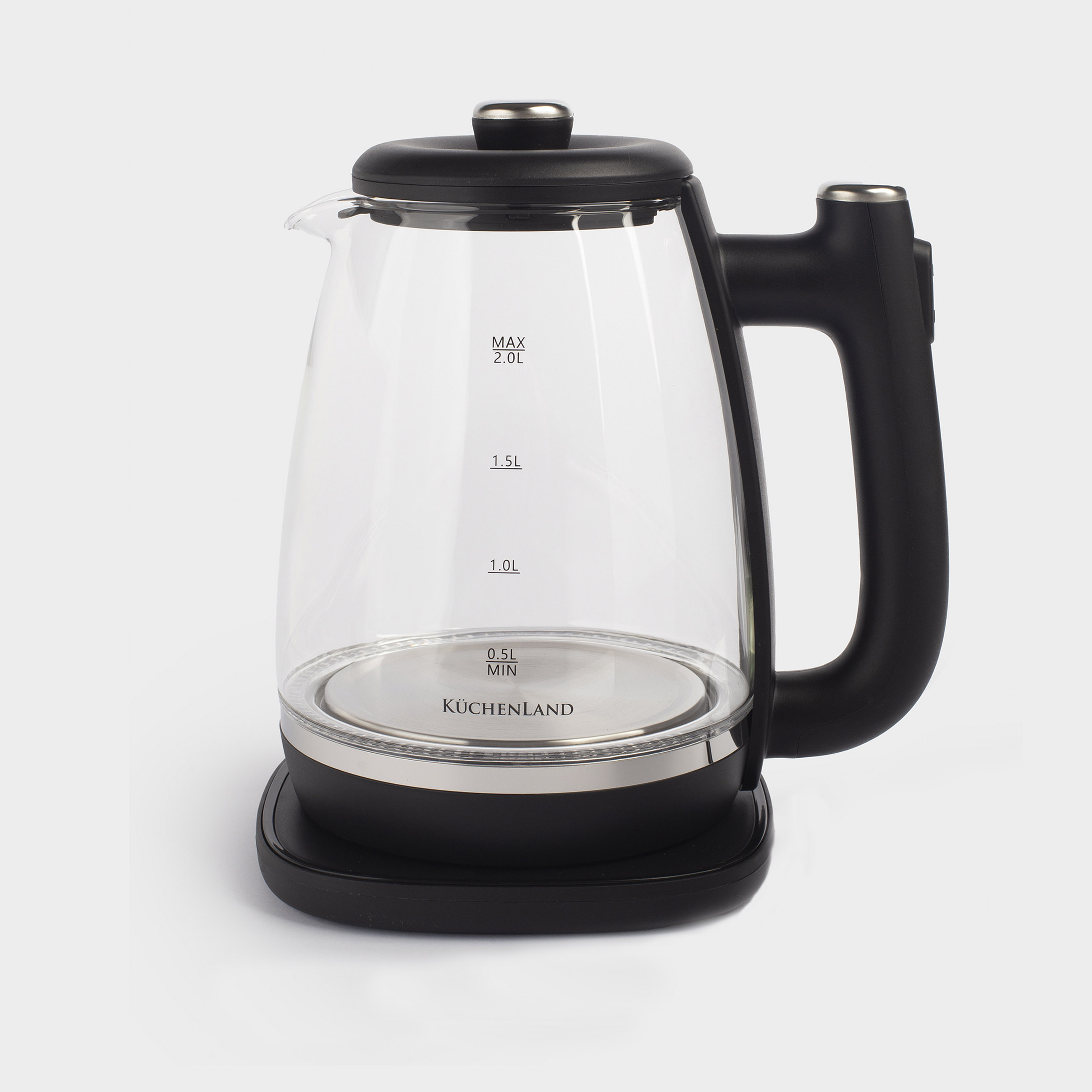 Чайник электрический 2 л 1500 Вт стеклопластик черный Progress plus 3290₽