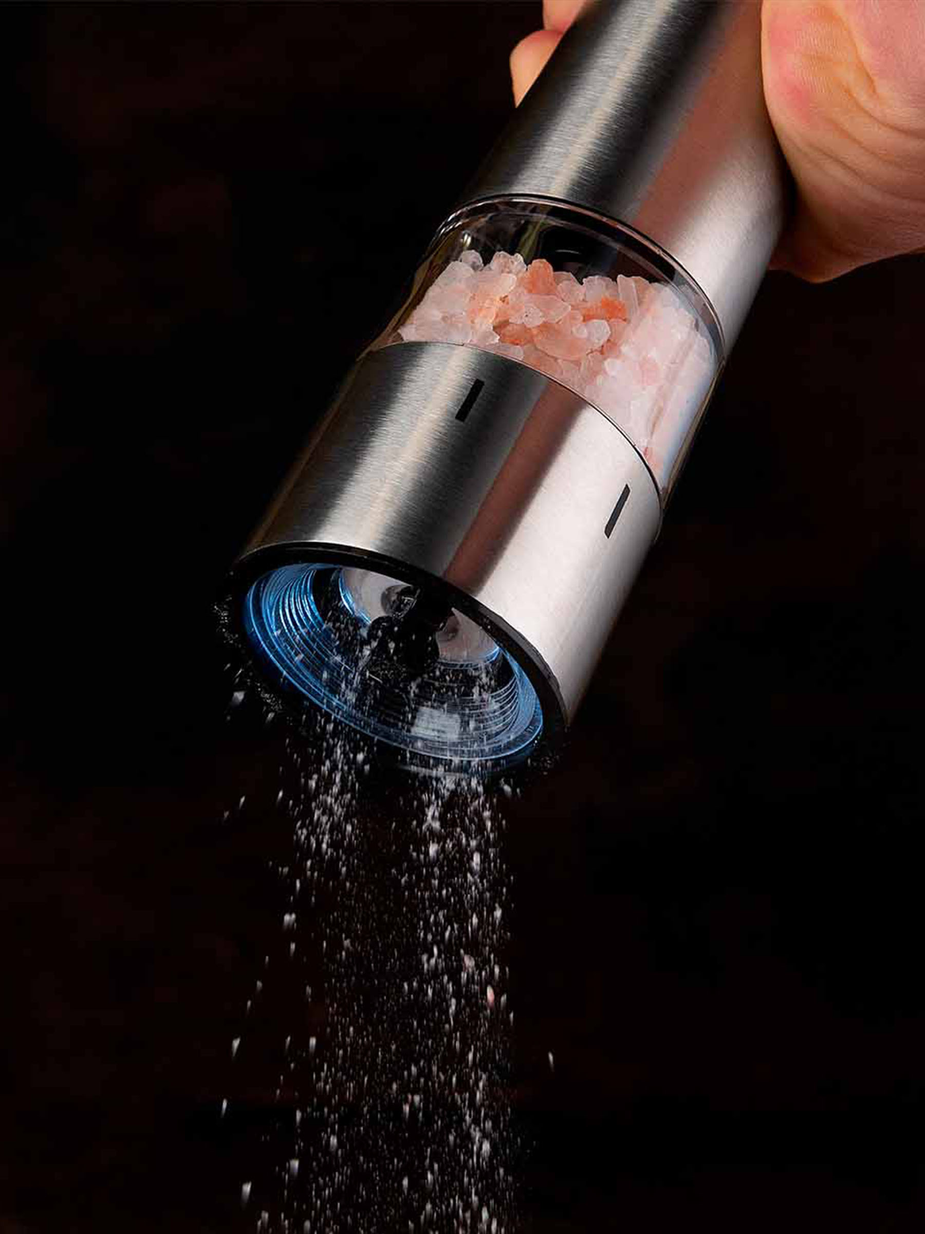 Мельница для специй, 24 см, электрическая, сталь/пластик, LED B, скошенная, Classic, image-6