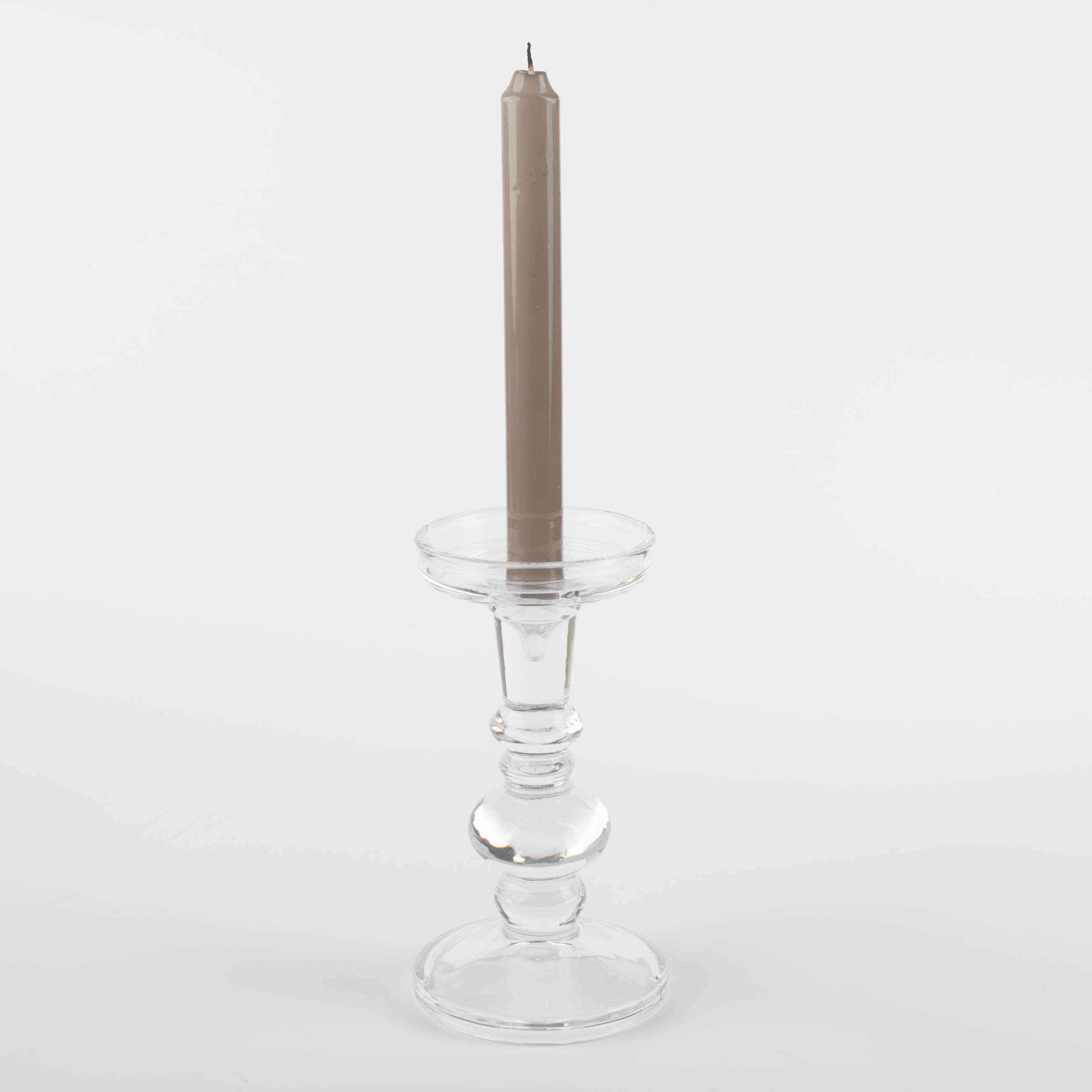 Подсвечник, 18 см, для одной свечи, на ножке, стекло, Clear изображение № 6