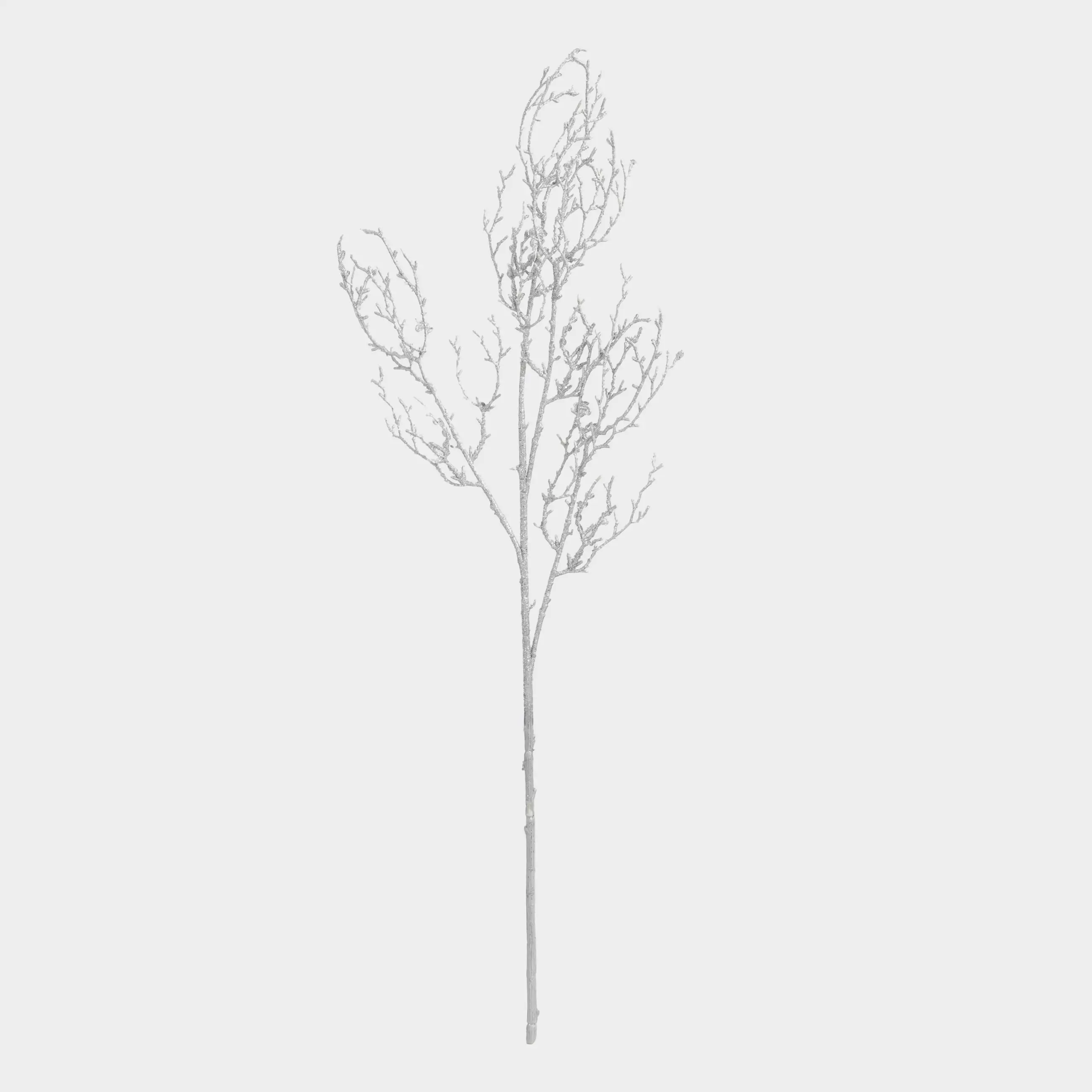 Ветка декоративная, 90 см, полиэтилен, Серебристая ветка, Sparkle decor