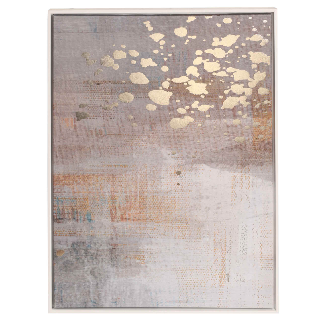 

Картина в раме, 52x72 см, холст/фольга, золотисто-серая, Абстракция, Abstract