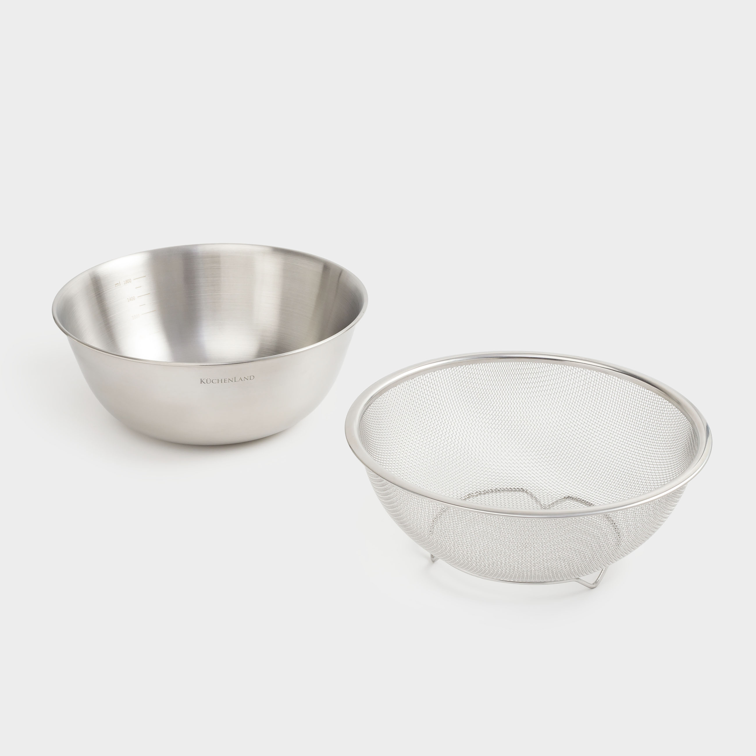 Набор из миски и дуршлага, 22 см, 2 пр, сталь, Classic, image-3