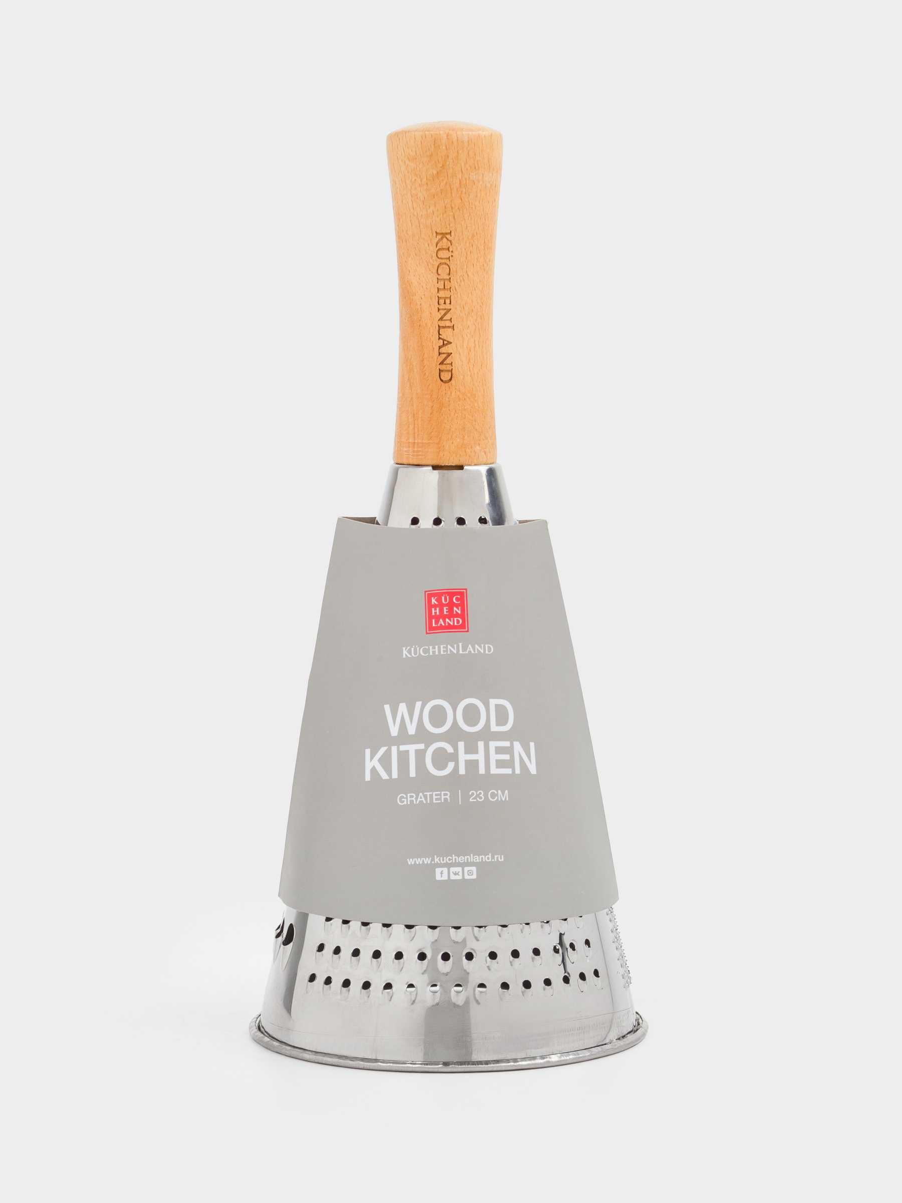 Терка, 24 см, сталь/дерево, круглая, Wood Kitchen