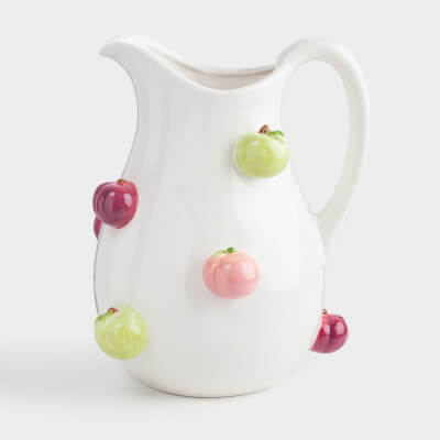 Кувшин, 2,3 л, керамика, молочный, Фрукты, Fruit garden