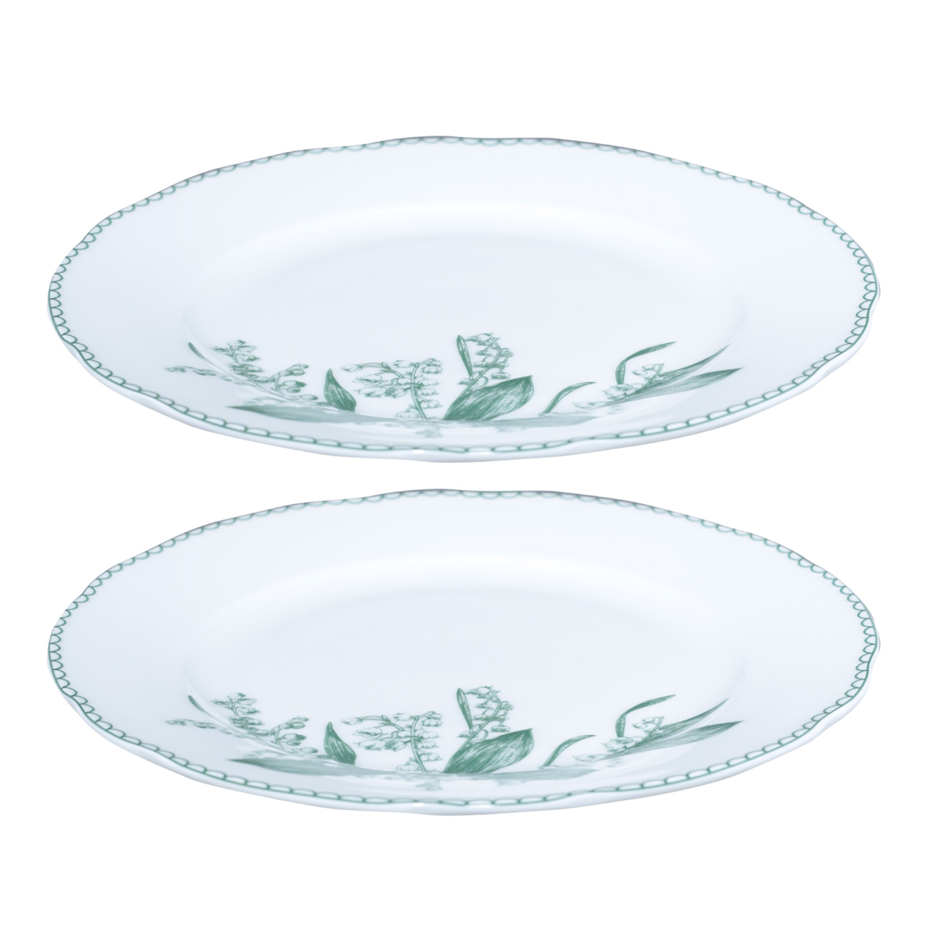 Тарелка десертная, 19 см, 2 шт, фарфор F, белая, Весенние ландыши, May-lily изображение № 2