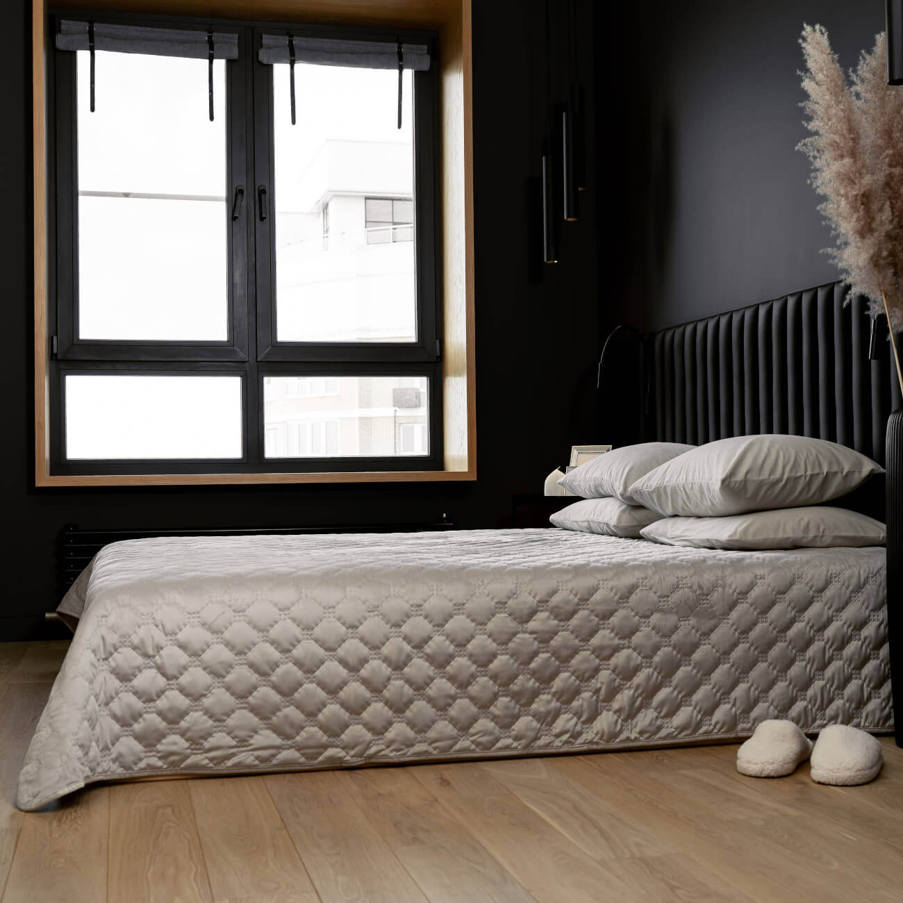 

Покрывало, 220х240 см, стеганое, вельвет/микрофибра, коричневое, Ромбы, Stitch velvet