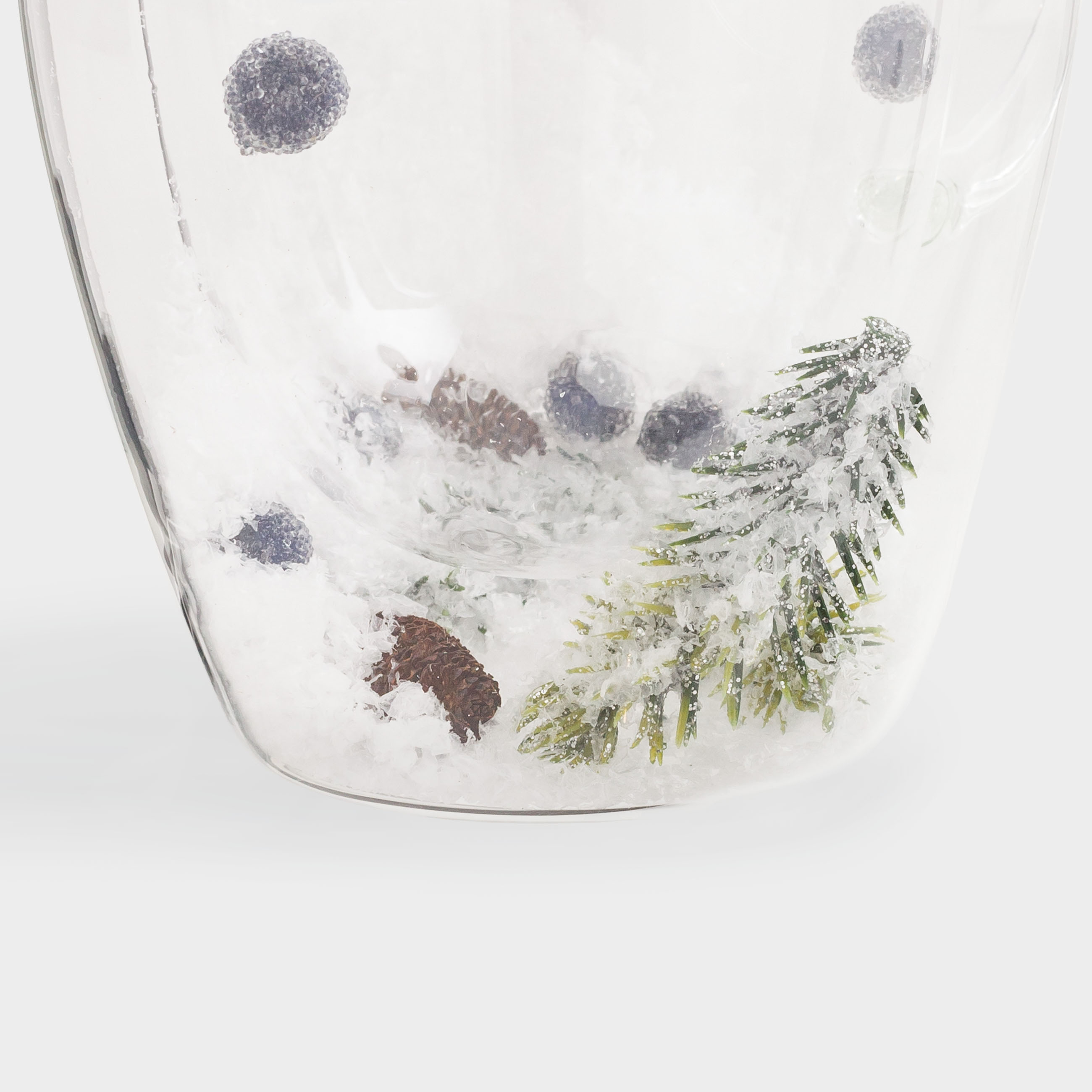 Кружка, 330 мл, 2 шт, стекло Б, с еловыми ветками, шишками и ягодами внутри, Air decor, image-5