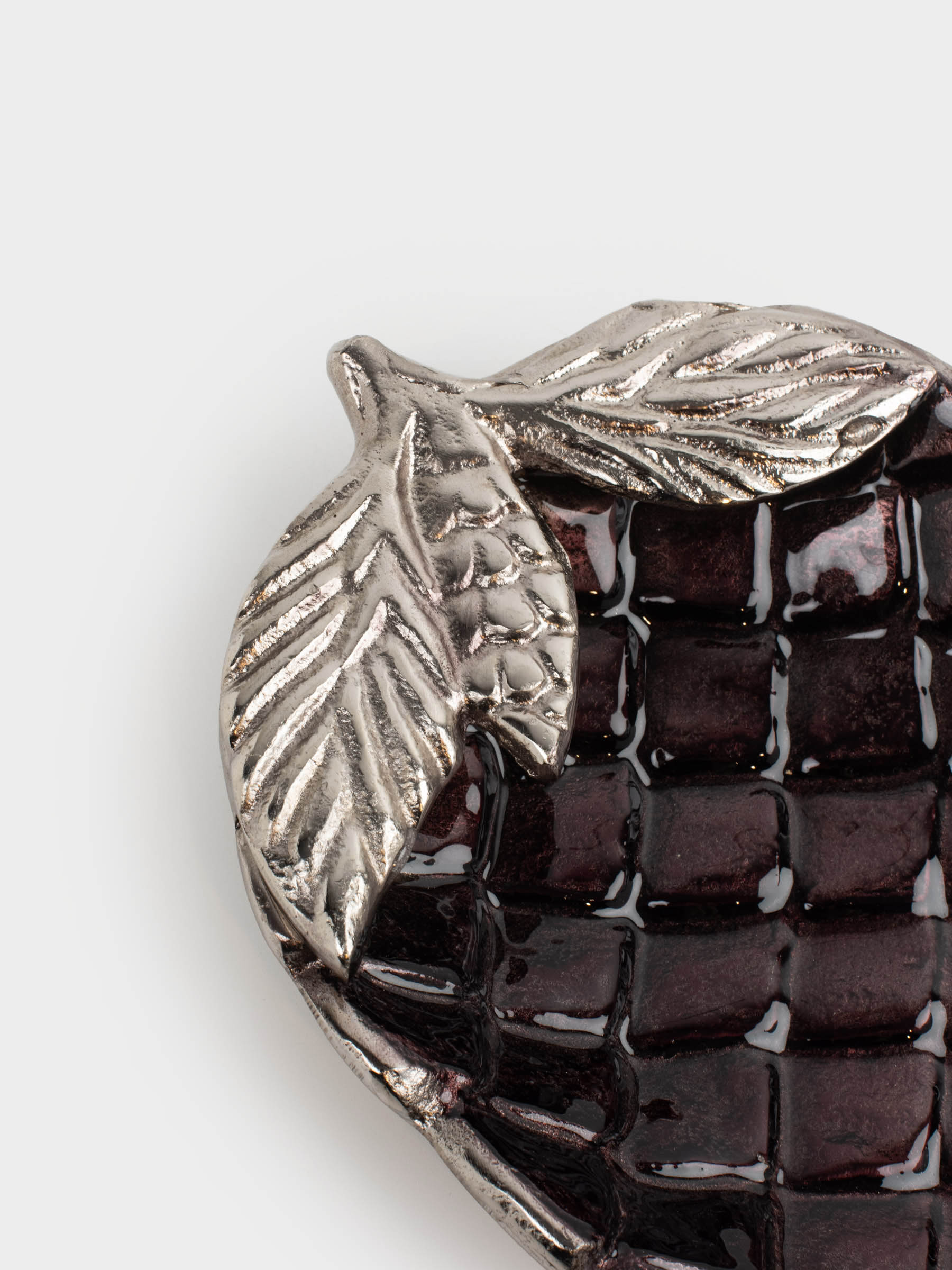 Блюдо декоративное, 22x12 см, металл, коричнево-золотистое, Шишка, Winter delice, image-1