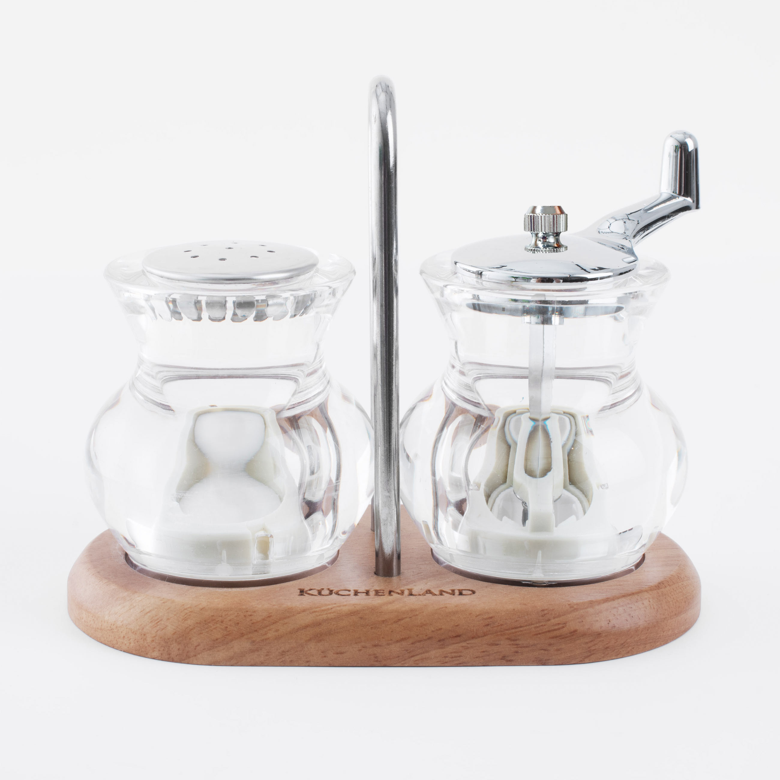 Набор для соли и перца 13 см с мельницей на подставке акрилдерево Spices 2490₽