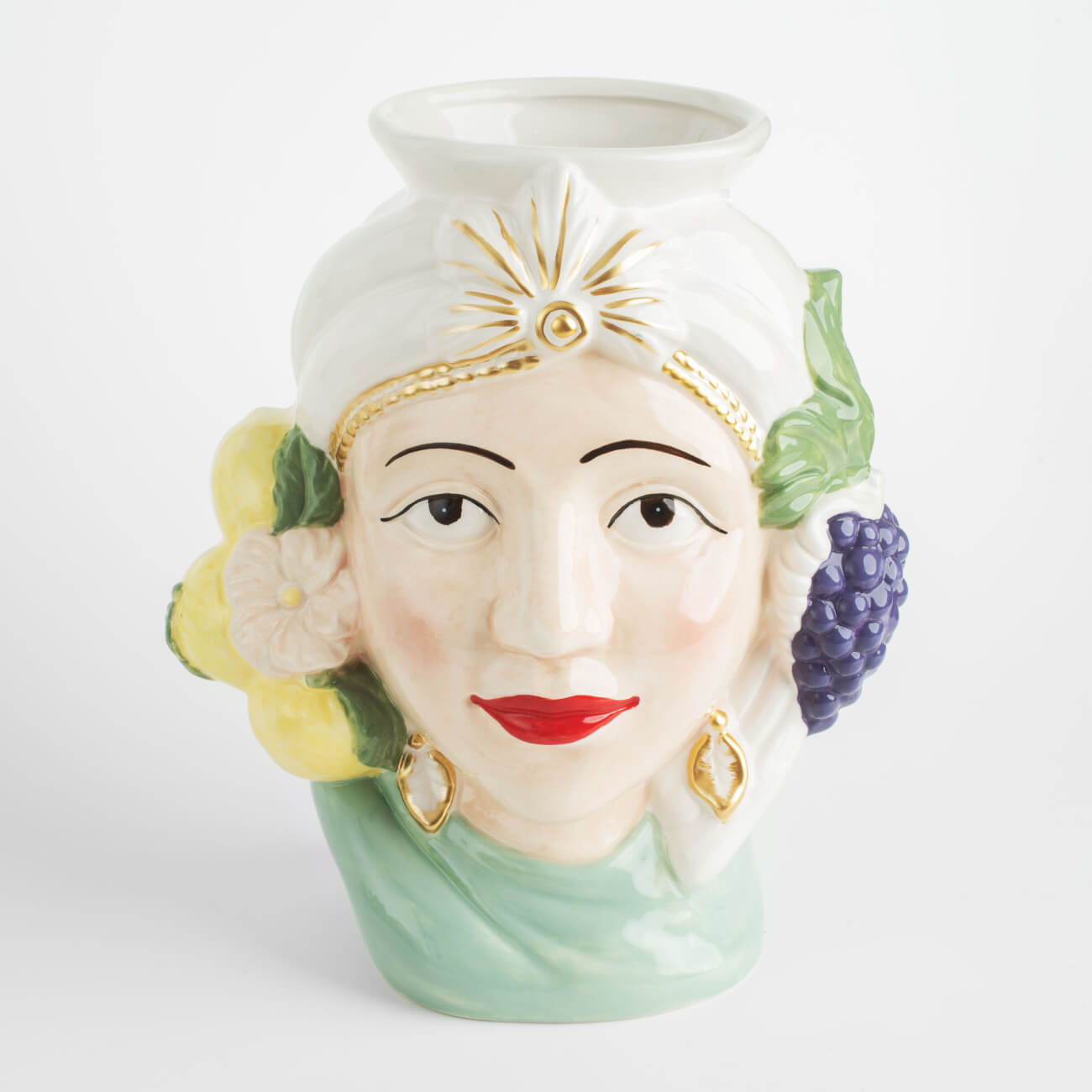 Ваза для цветов, 27 см, декоративная, керамика, Женщина с фруктами, Girls женщина в белом коллинз у