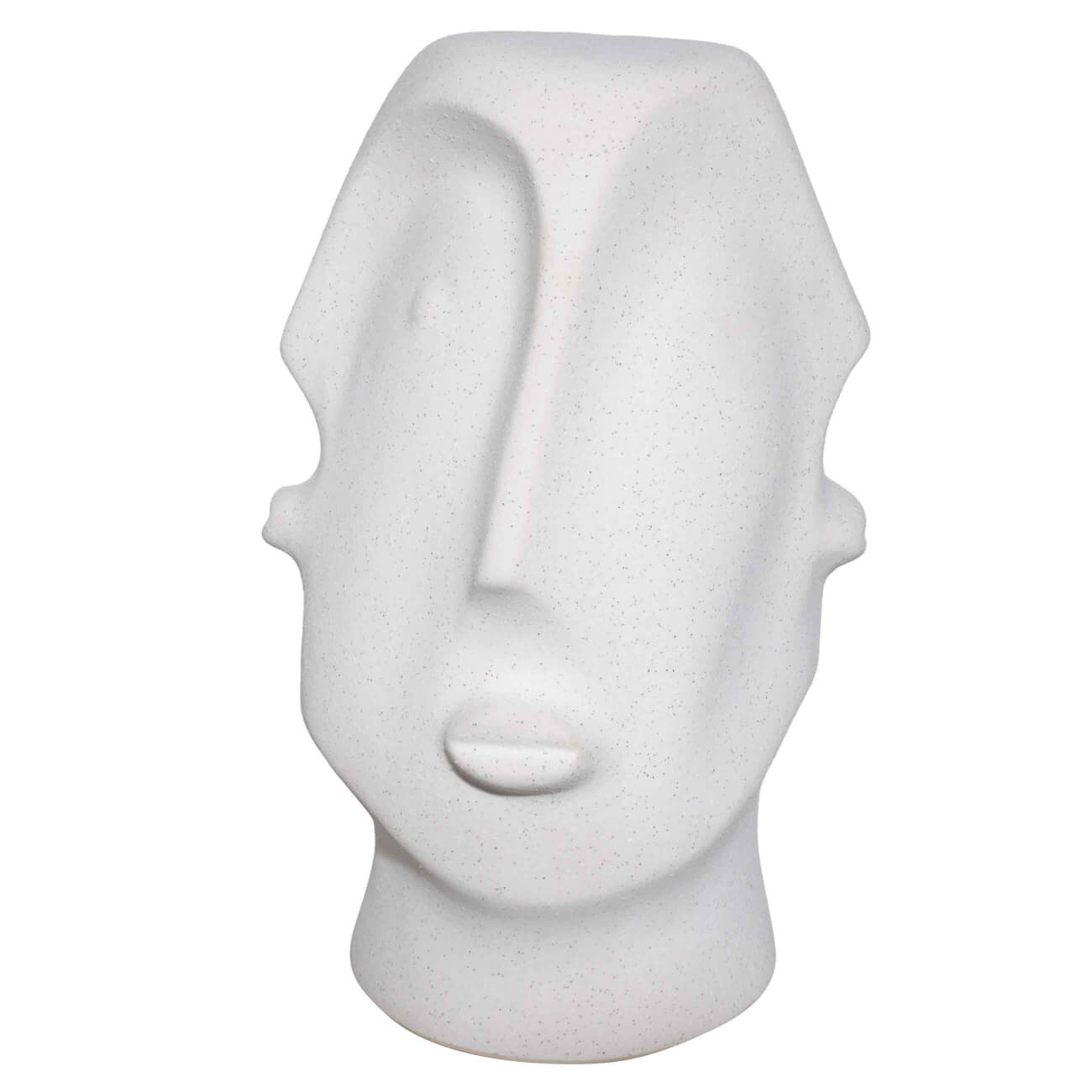 

Статуэтка, 31 см, керамика, молочная, в крапинку, Лица, Faces