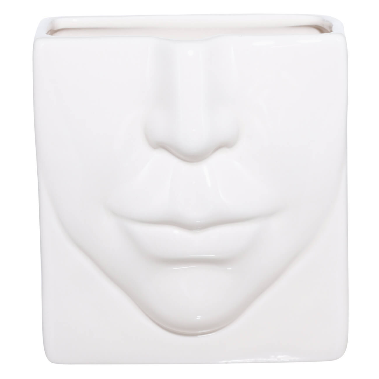 Подставка для косметических кистей, 13х11 см, керамика, молочная, Часть лица, Face