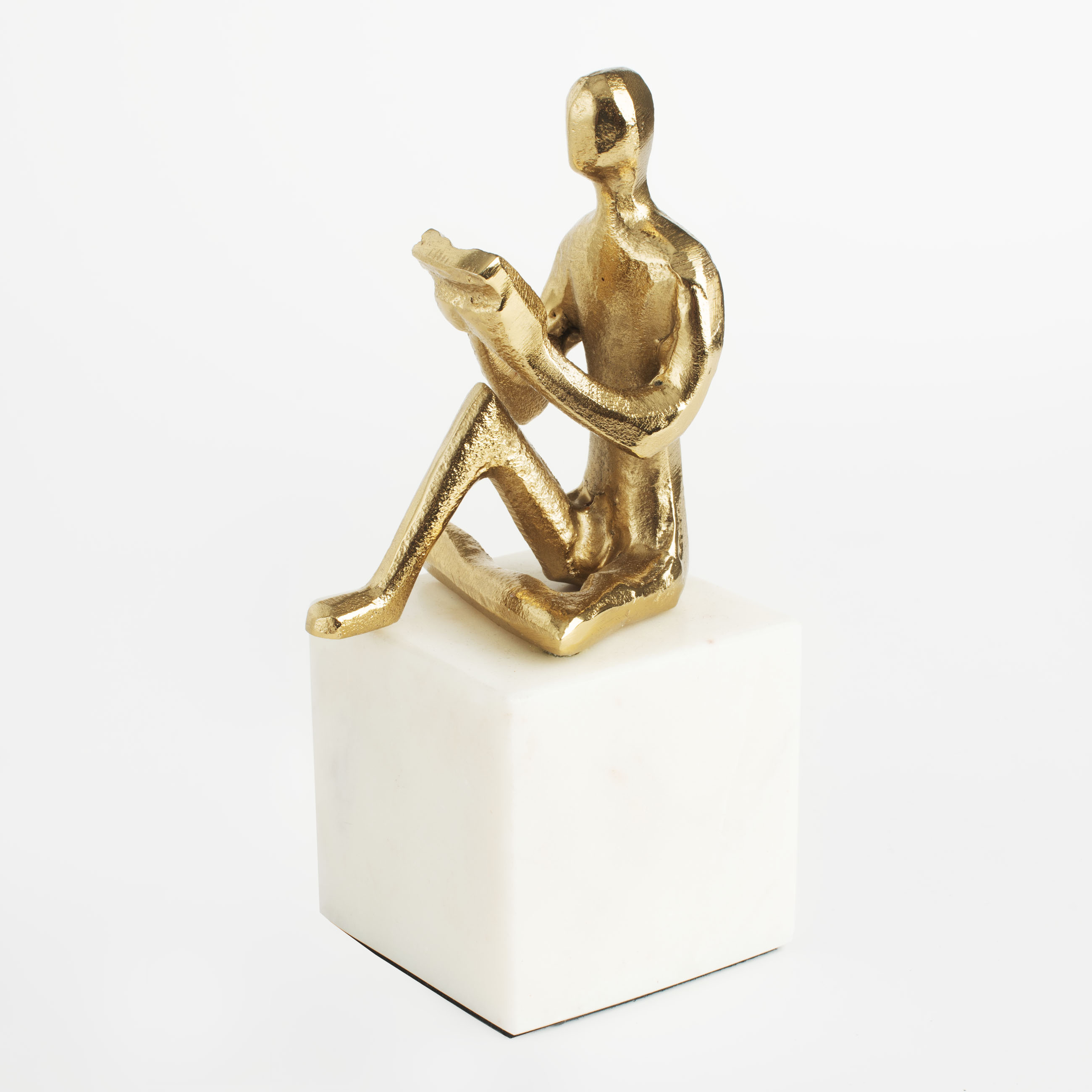 Статуэтка, 19 см, металл/мрамор, золотистая, Человек с книгой, Think изображение № 2